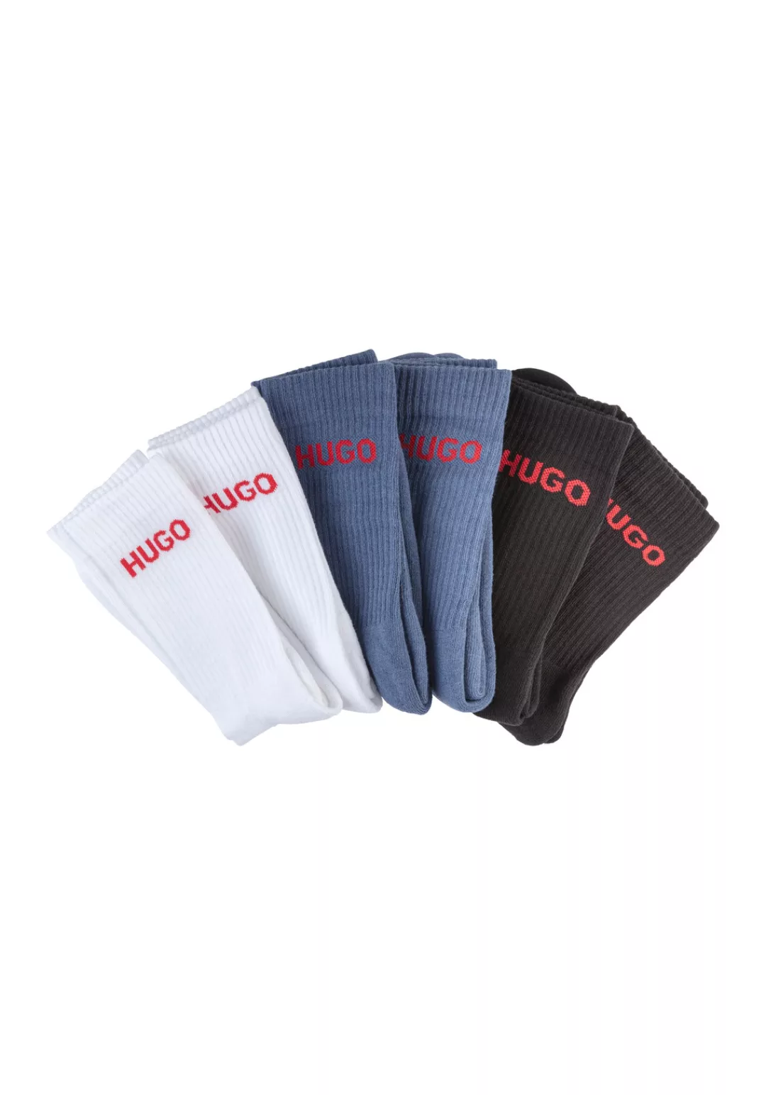 HUGO Underwear Socken "6P QS RIB LOGO CC", (Packung, 6 Paar, 6er Pack), mit günstig online kaufen