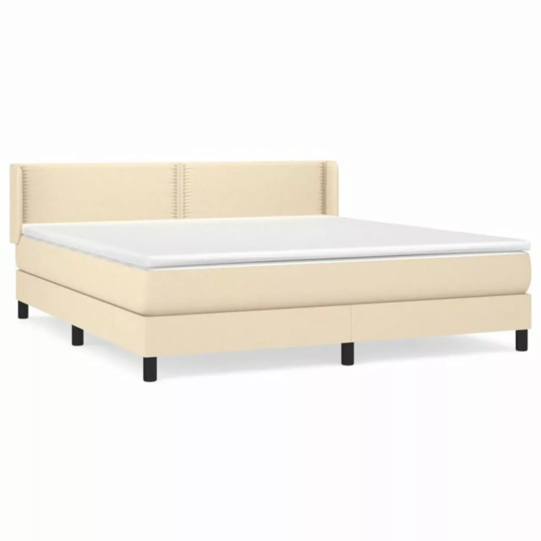 vidaXL Boxspringbett Boxspringbett mit Matratze Creme 180x200 cm Stoff Bett günstig online kaufen