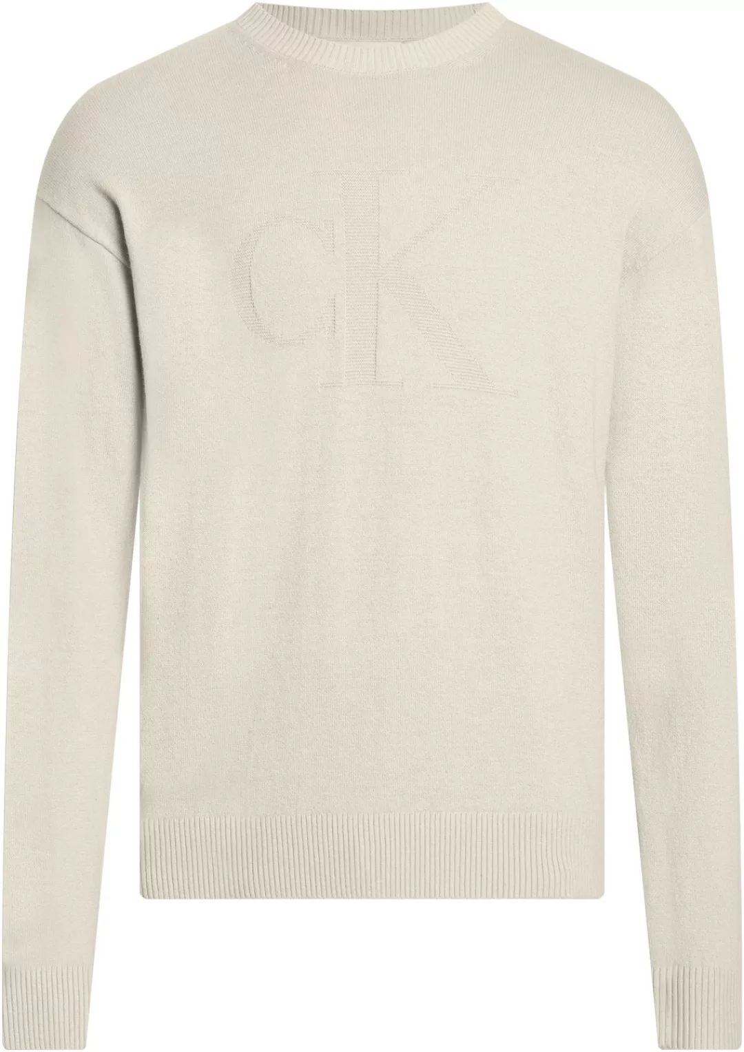 Calvin Klein Jeans Rundhalspullover CK INTARSIA MIX STITCH SWEATER mit Logo günstig online kaufen