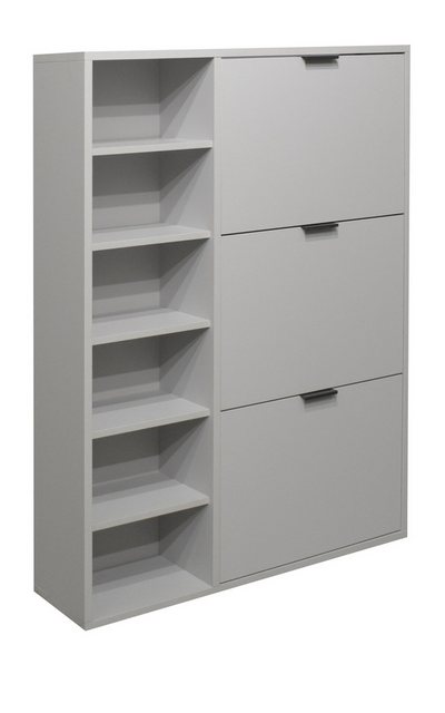 freiraum Schuhschrank Bonnie in kreidegrau matt lack - 95x126x25cm (BxHxT) günstig online kaufen