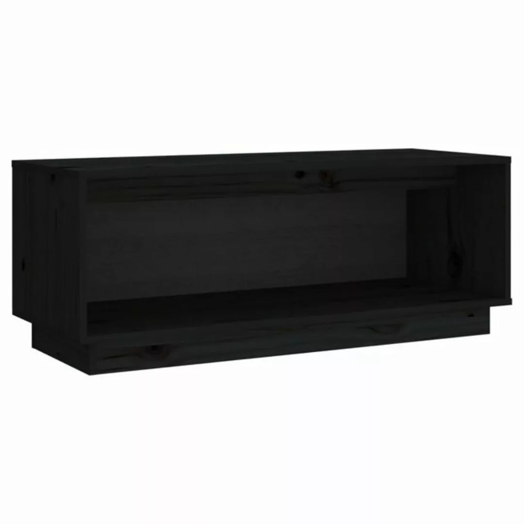 vidaXL TV-Schrank TV-Schrank Schwarz 90x35x35 cm Massivholz Kiefer Lowboard günstig online kaufen