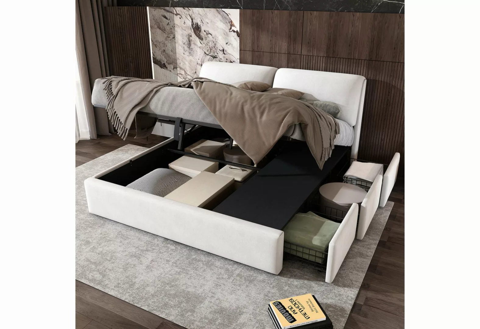 Gotagee Polsterbett Polsterbett 180x200cm hydraulisches Bett Doppelbett mod günstig online kaufen