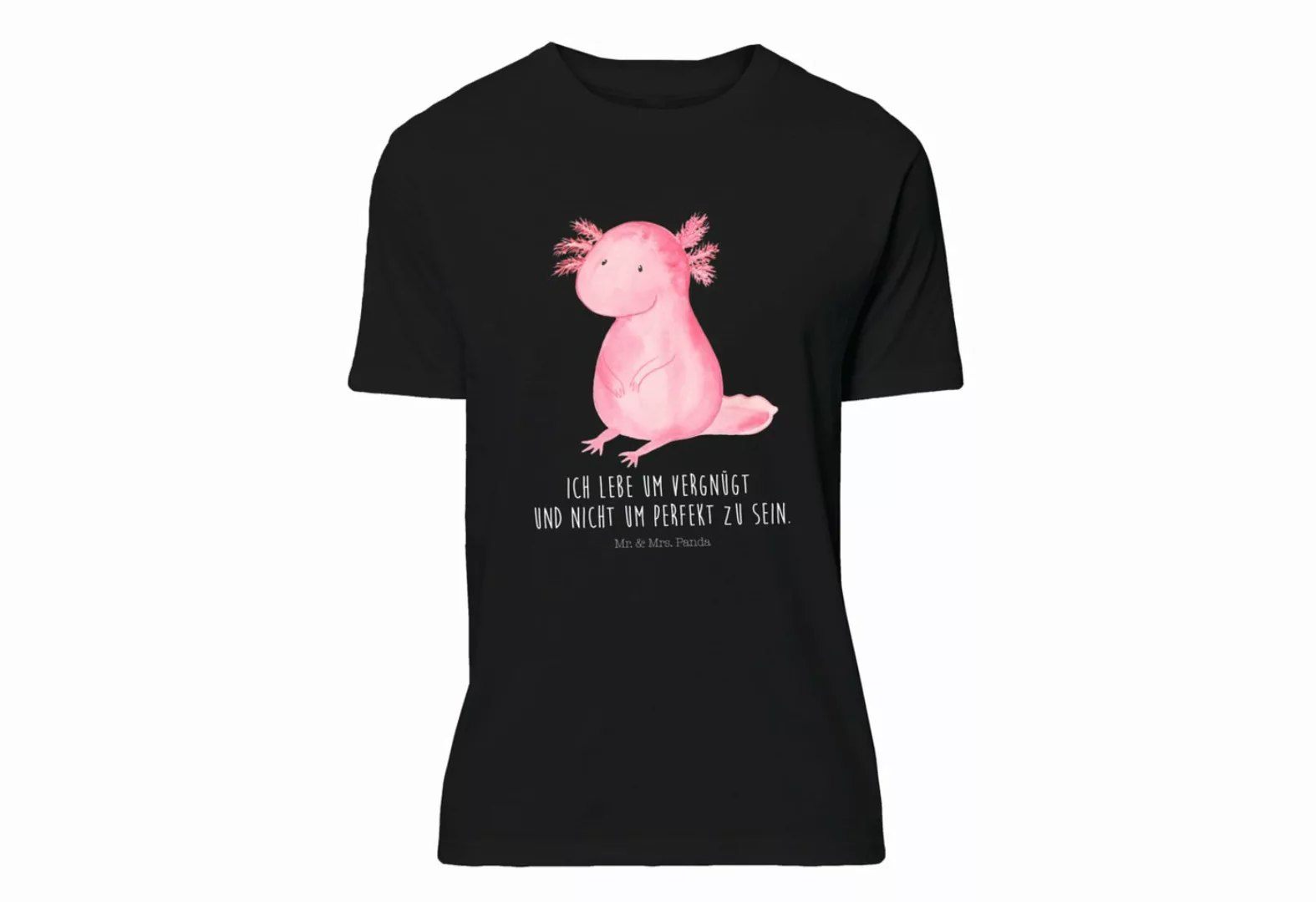 Mr. & Mrs. Panda T-Shirt Axolotl - Schwarz - Geschenk, zufrieden, Nachthemd günstig online kaufen