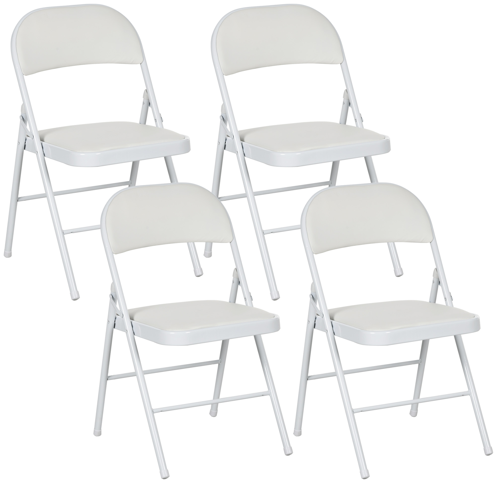 HOMCOM 4er-Set Klappstühle, Tragbare Bürostuhl mit Kissen, Kunstleder, Stah günstig online kaufen