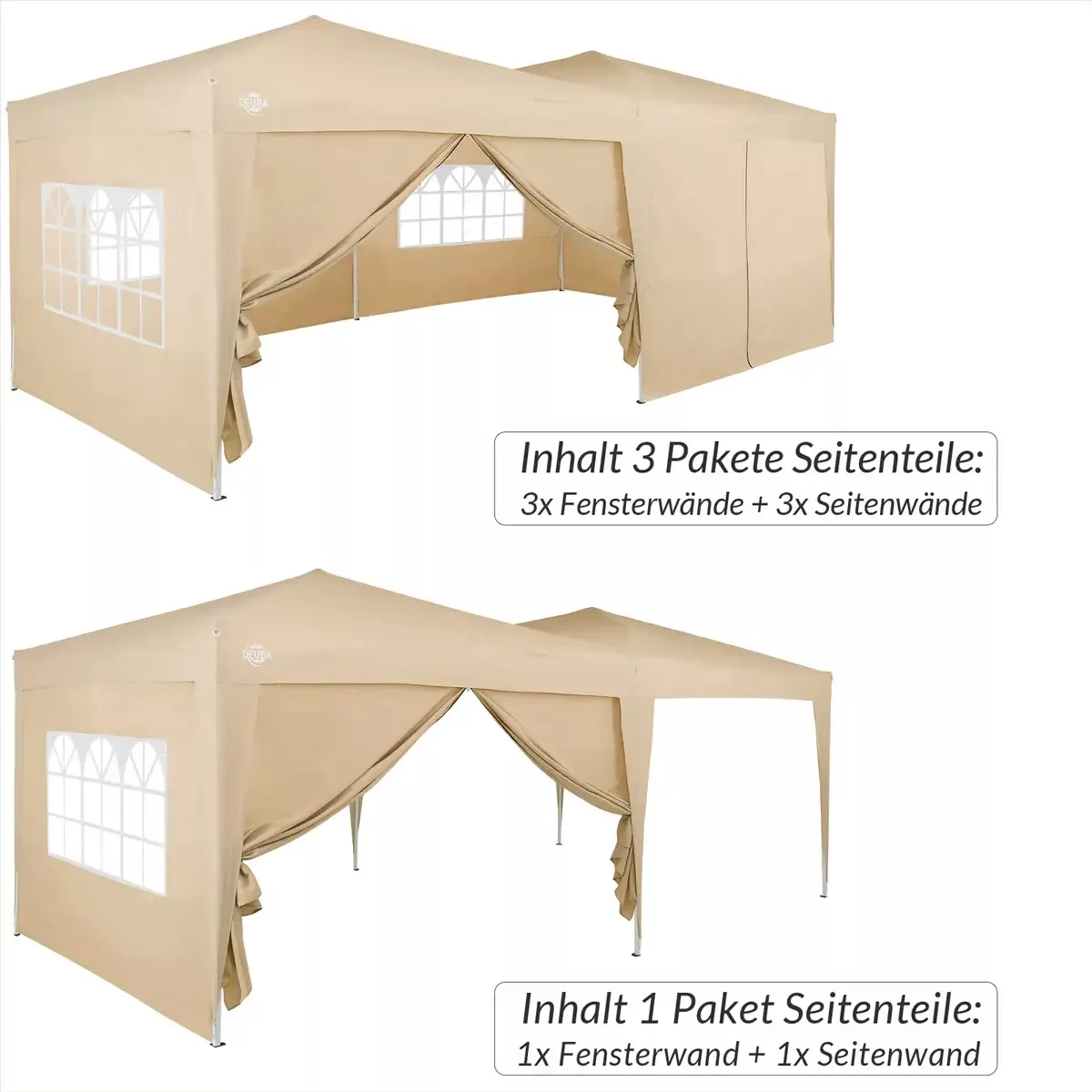 Seitenwände Faltpavillon 2er-Set Beige 3x2m günstig online kaufen