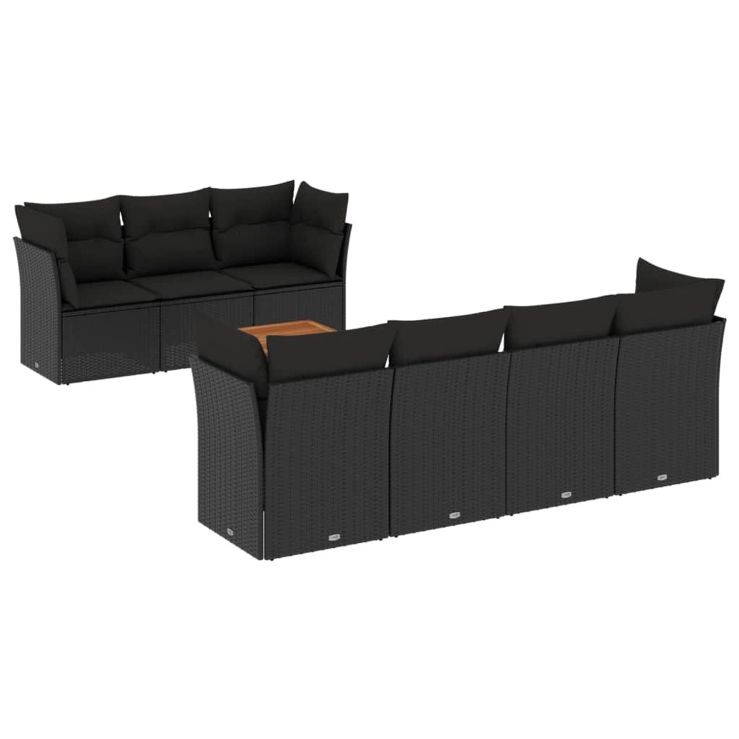 vidaXL 8-tlg Garten-Sofagarnitur mit Kissen Schwarz Poly Rattan Modell 151 günstig online kaufen