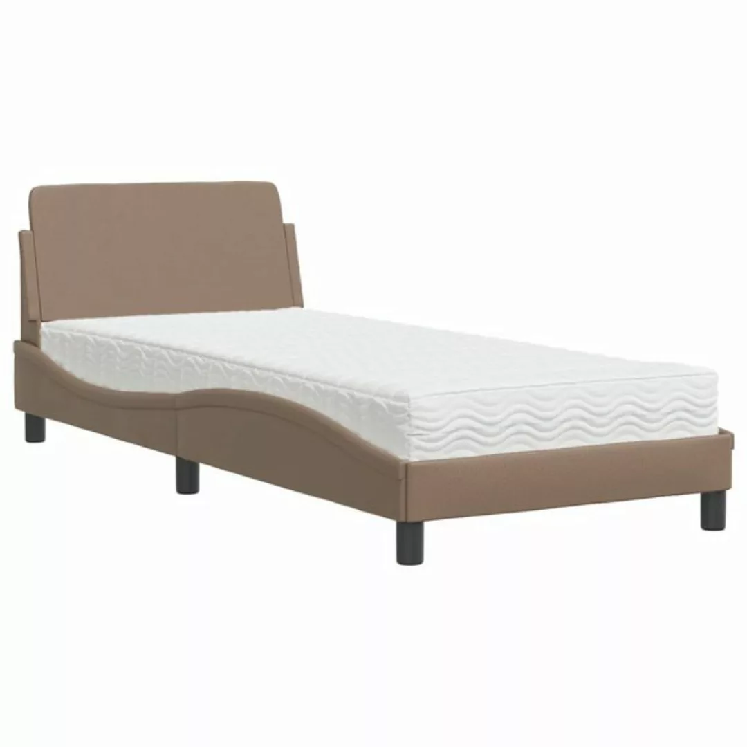 vidaXL Bett Bett mit Matratze Cappuccino-Braun 80x200 cm Kunstleder günstig online kaufen