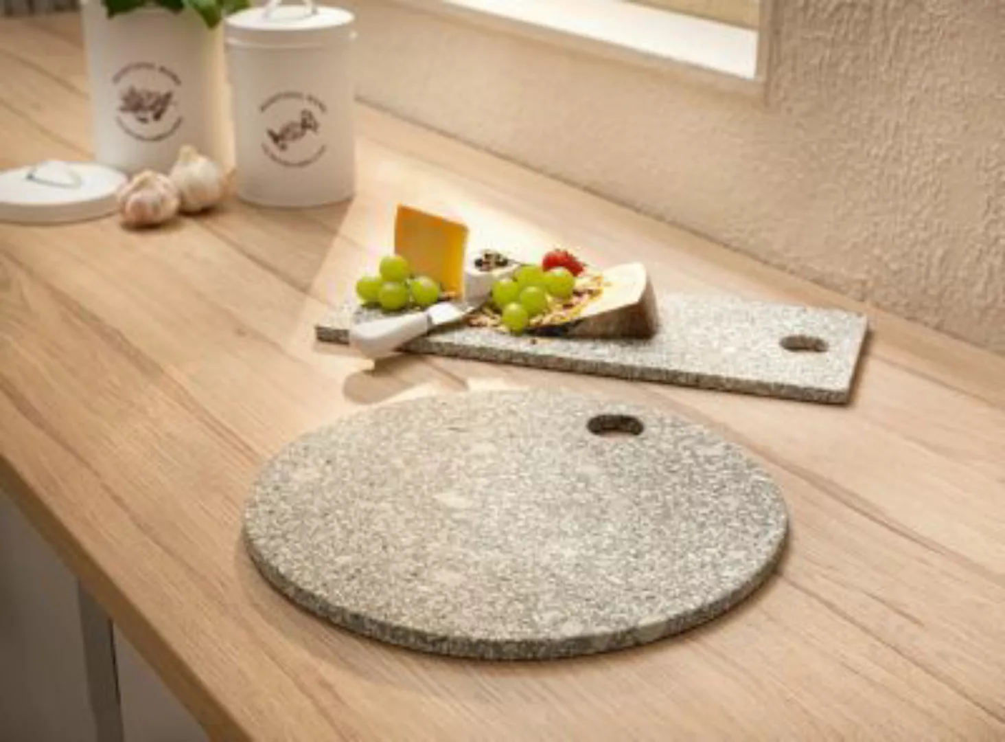 HOME Living Schneidebrett SPAR-SET 2x Stone Küchenhelfer grau günstig online kaufen