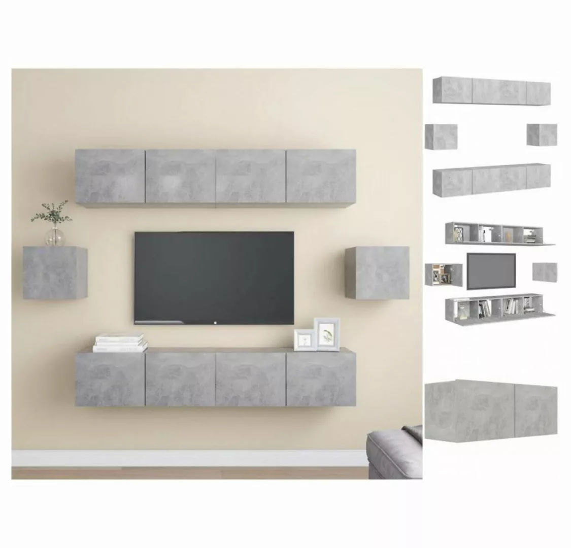 vidaXL TV-Schrank 6-tlg TV-Schrank-Set Betongrau Spanplatte TV-Konsole für günstig online kaufen