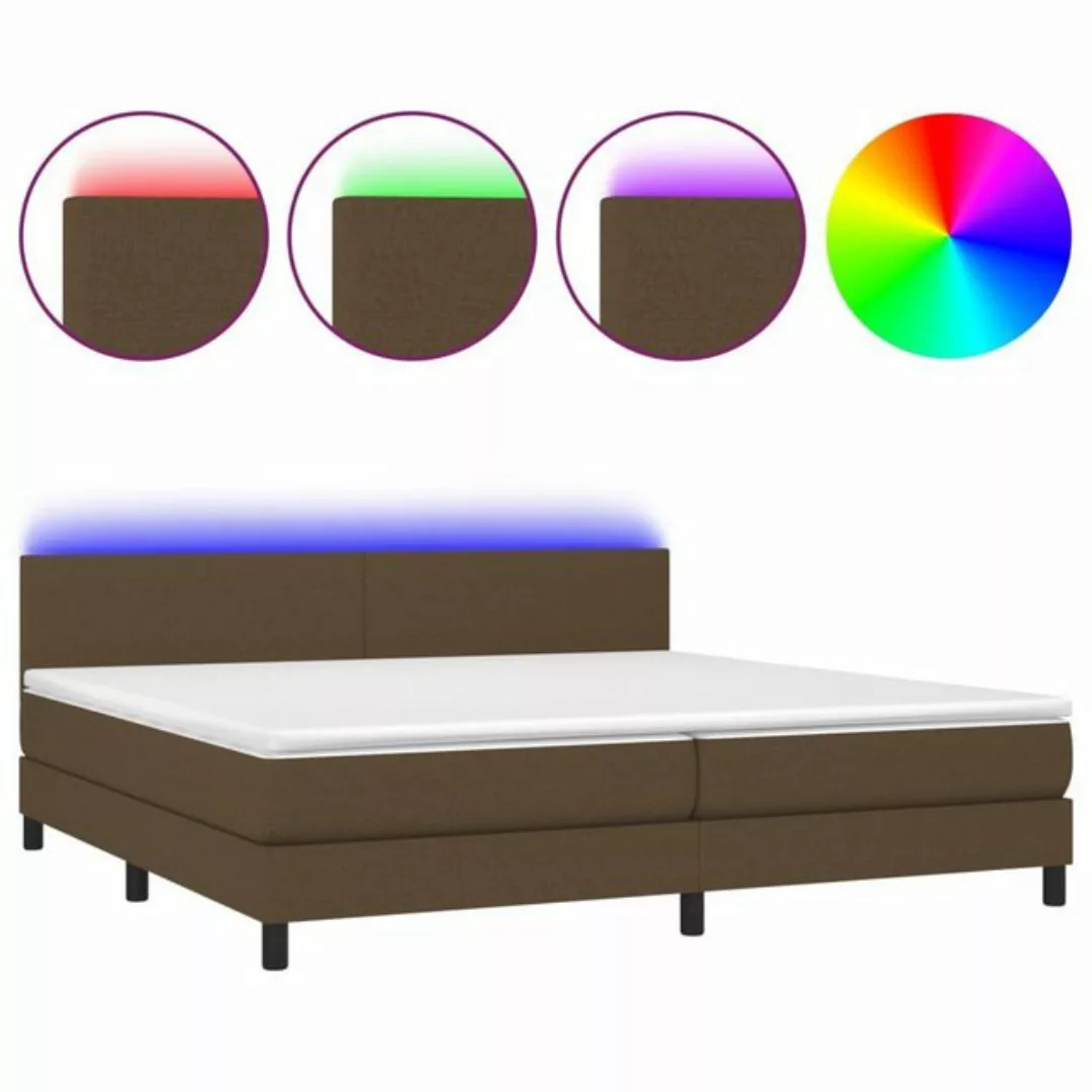 vidaXL Bettgestell Boxspringbett mit Matratze LED Dunkelbraun 200x200 cm St günstig online kaufen