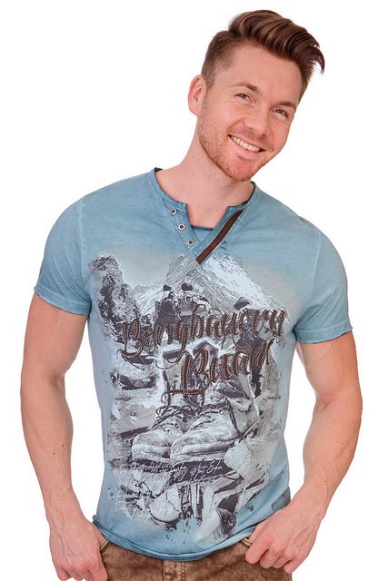 Hangowear Outdoorjacke Trachtenshirt Herren - SILVAN - beige, hellblau günstig online kaufen