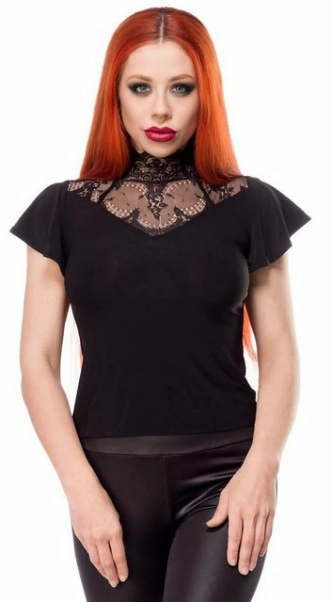 Ocultica Shirttop mit Spitzeneinsatz, einfarbig - Top Spitze günstig online kaufen
