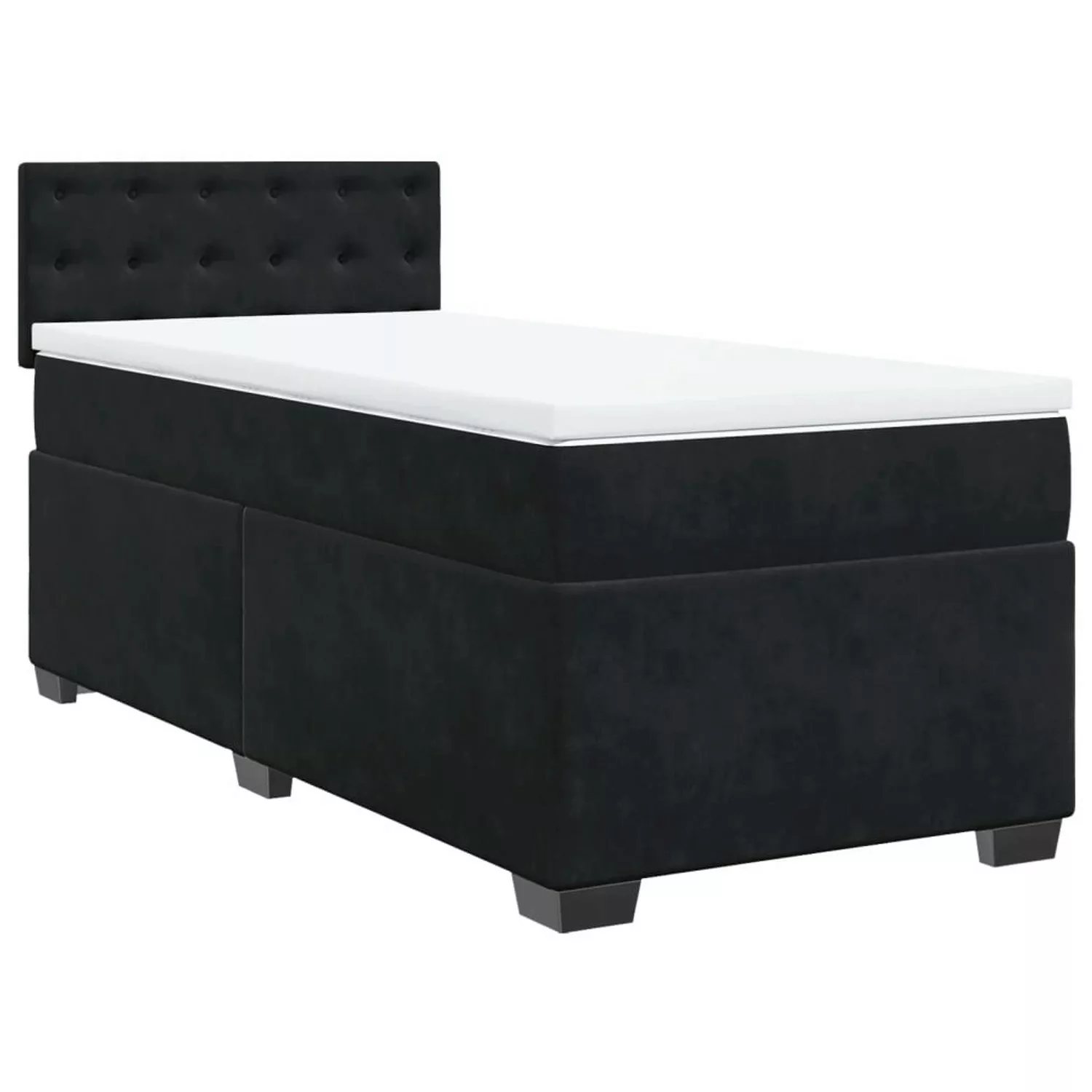 vidaXL Boxspringbett, Boxspringbett mit Matratze Schwarz 90x190 cm Samt günstig online kaufen