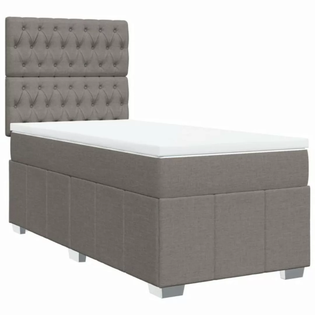 vidaXL Boxspringbett, Boxspringbett mit Matratze Taupe 90x190 cm Stoff günstig online kaufen