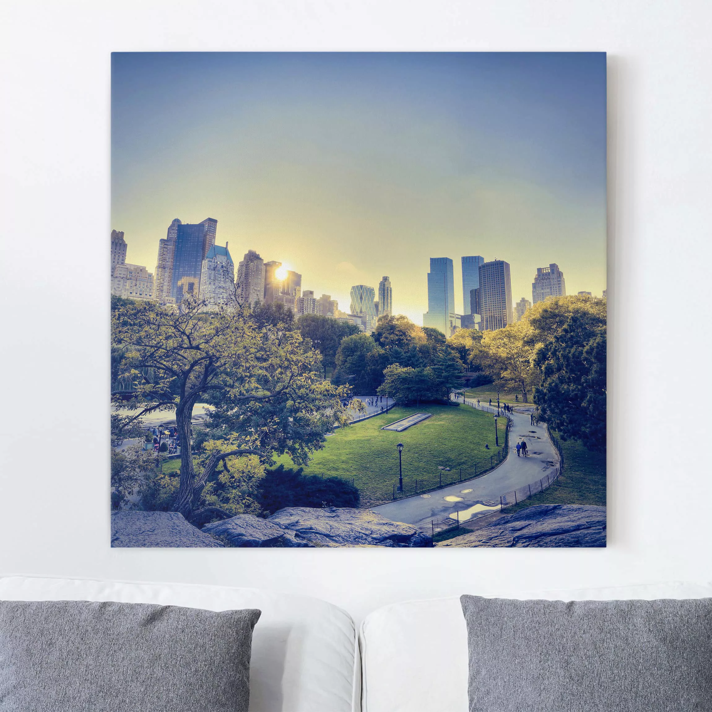 Leinwandbild New York - Quadrat Peaceful Central Park günstig online kaufen