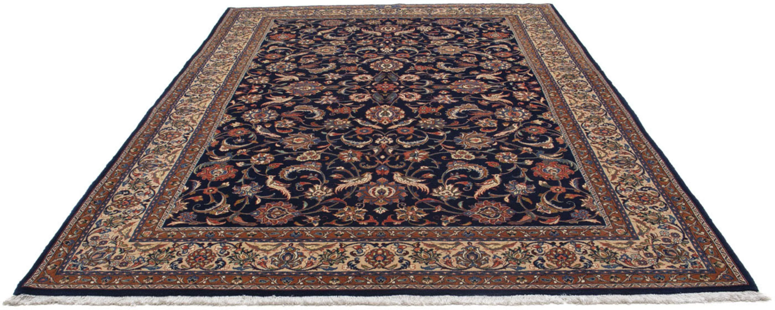 morgenland Wollteppich »Golpayegan Blumenmuster Blu scuro 302 x 216 cm«, re günstig online kaufen