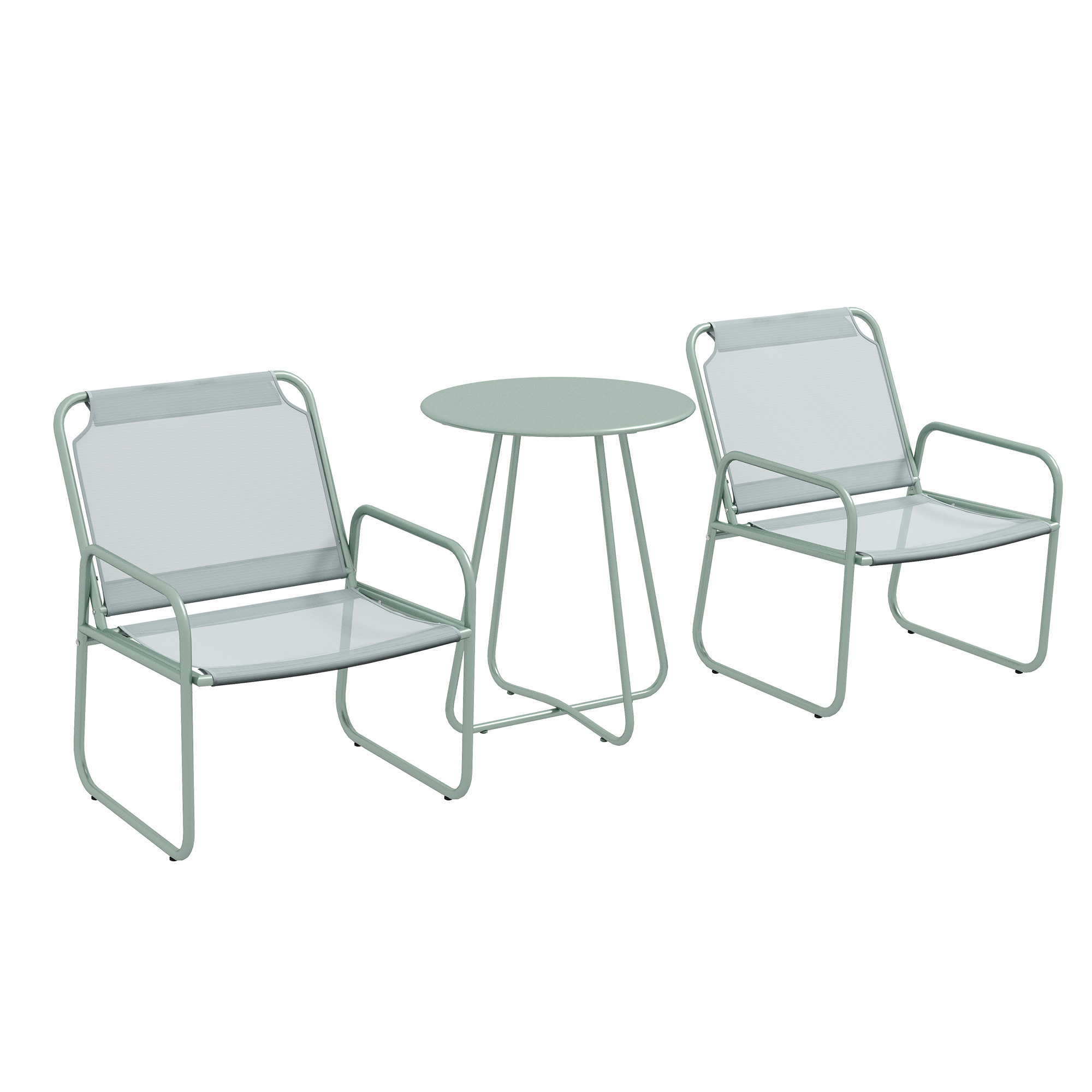 Outsunny 3tlg. Bistro-Set, Balkonmöbel-Set inkl. 1 Tisch, 2 Stühlen, Garten günstig online kaufen