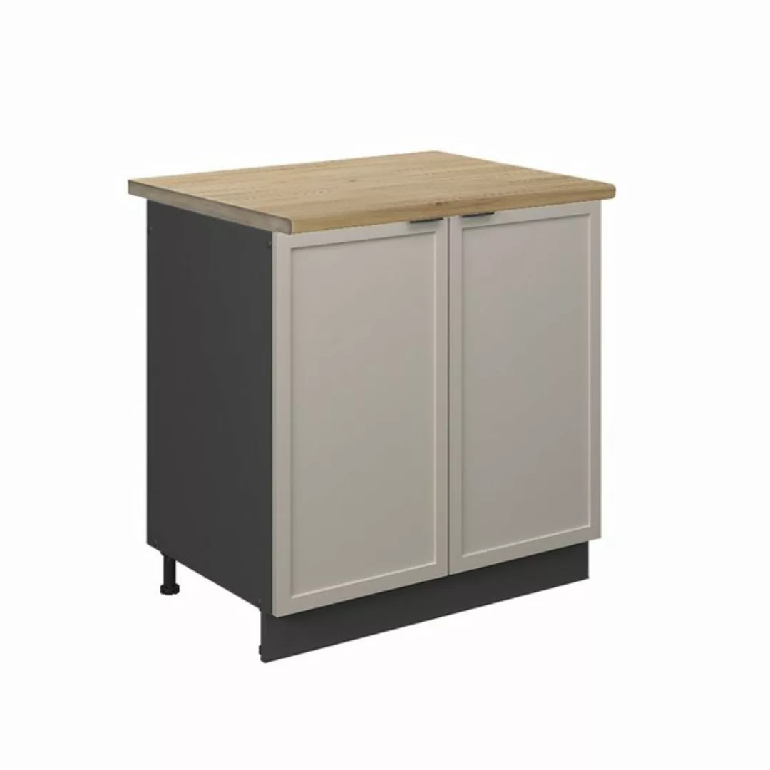 Vicco Spülenunterschrank Fame-Line, GrauBeige/Anthrazit, 80 cm, AP Eiche günstig online kaufen