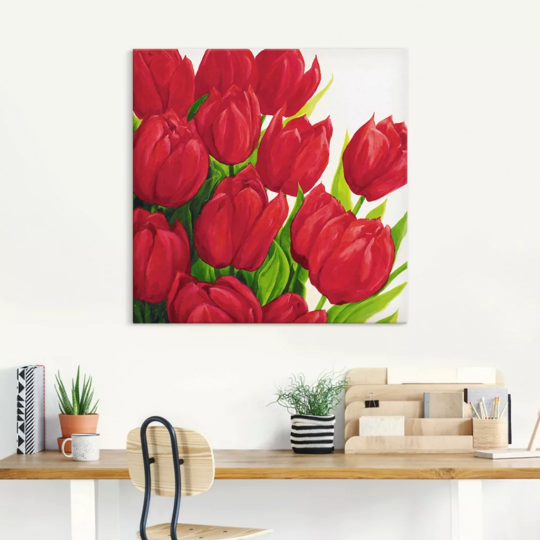 Artland Leinwandbild "Rote Tulpen", Blumen, (1 St.) günstig online kaufen