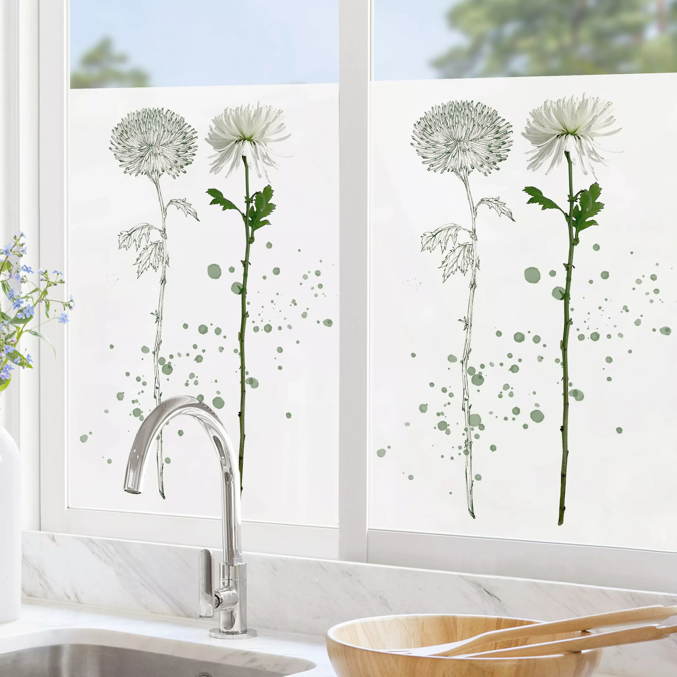 Fensterfolie Botanisches Aquarell - Löwenzahn günstig online kaufen