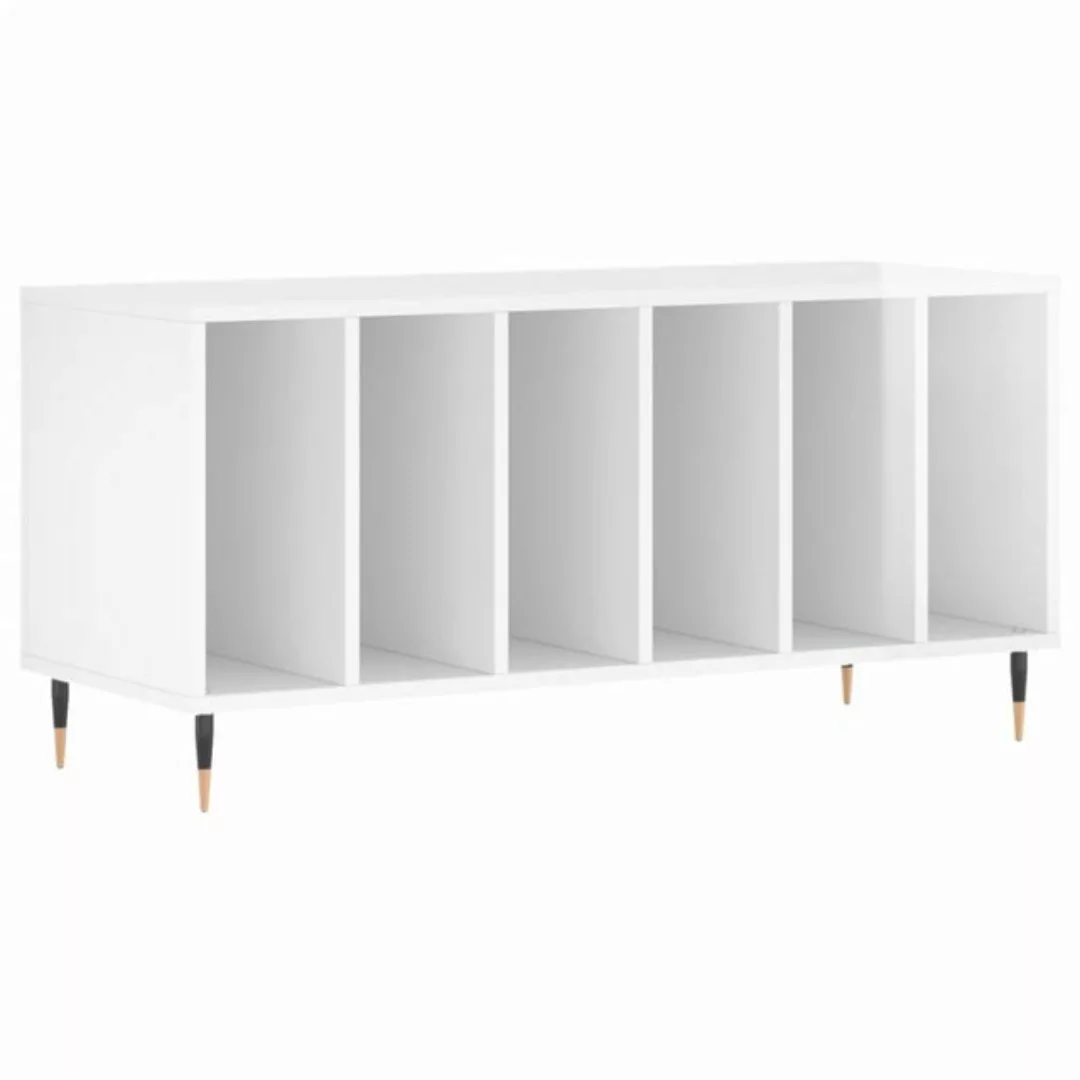 vidaXL Beistellschrank Plattenschrank Hochglanz-Weiß 100x38x48 cm Holzwerks günstig online kaufen