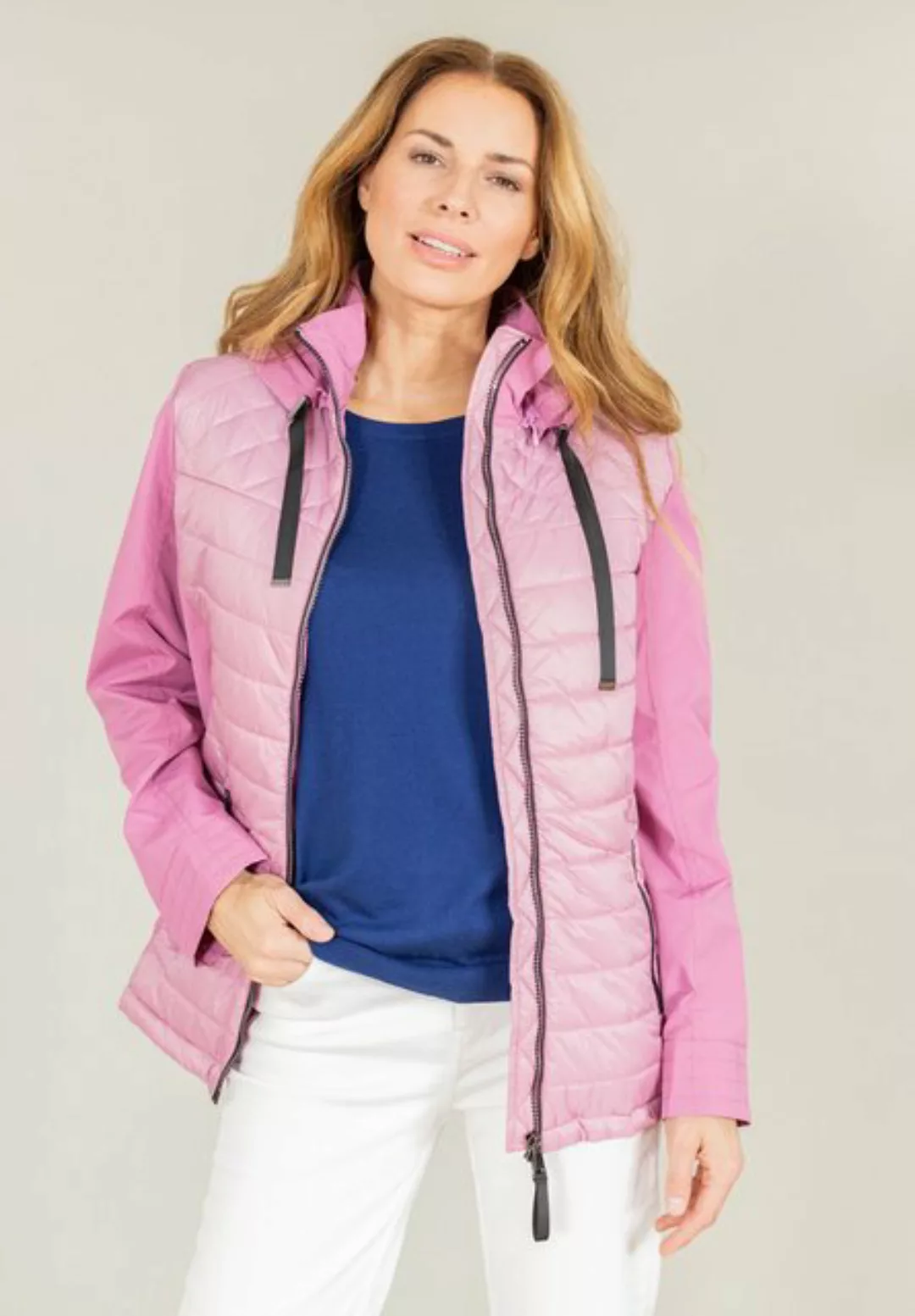 Green Goose Steppjacke Jacke Materialmix mit Rautenstepp "Soft-Peach" (1-St günstig online kaufen