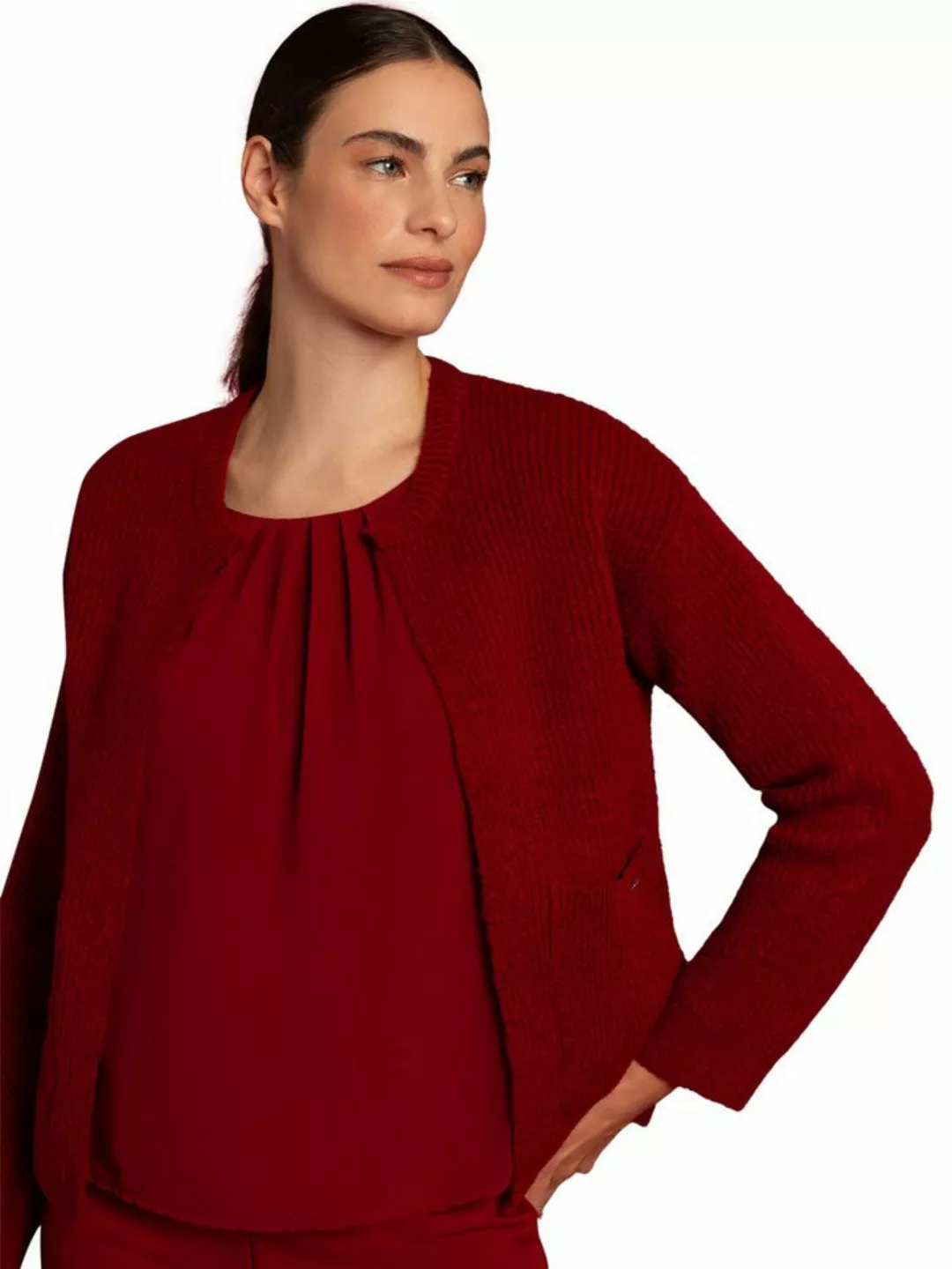 Rippen-Strickjacke, rot, Herbst-Kollektion günstig online kaufen