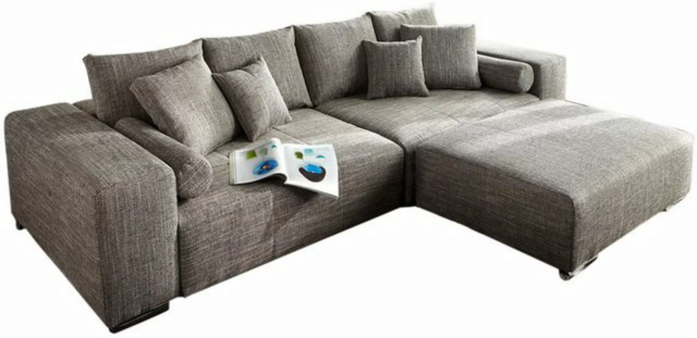 DELIFE Big-Sofa XXL, Hellgrau 290x110 cm mit Schlaffunktion Hocker günstig online kaufen
