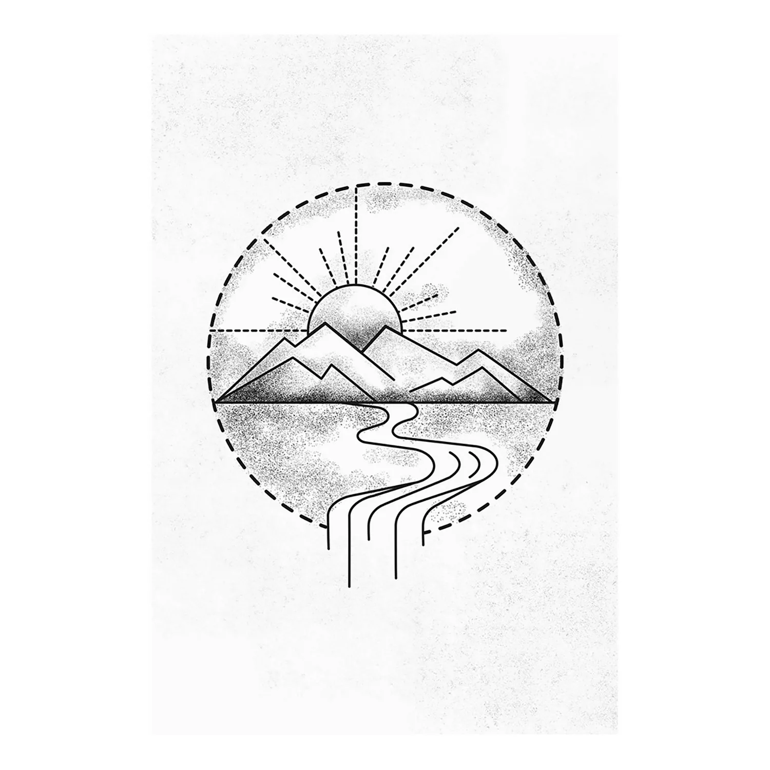 Wandbild - Mountain Drawing (1 Part) Vertical günstig online kaufen