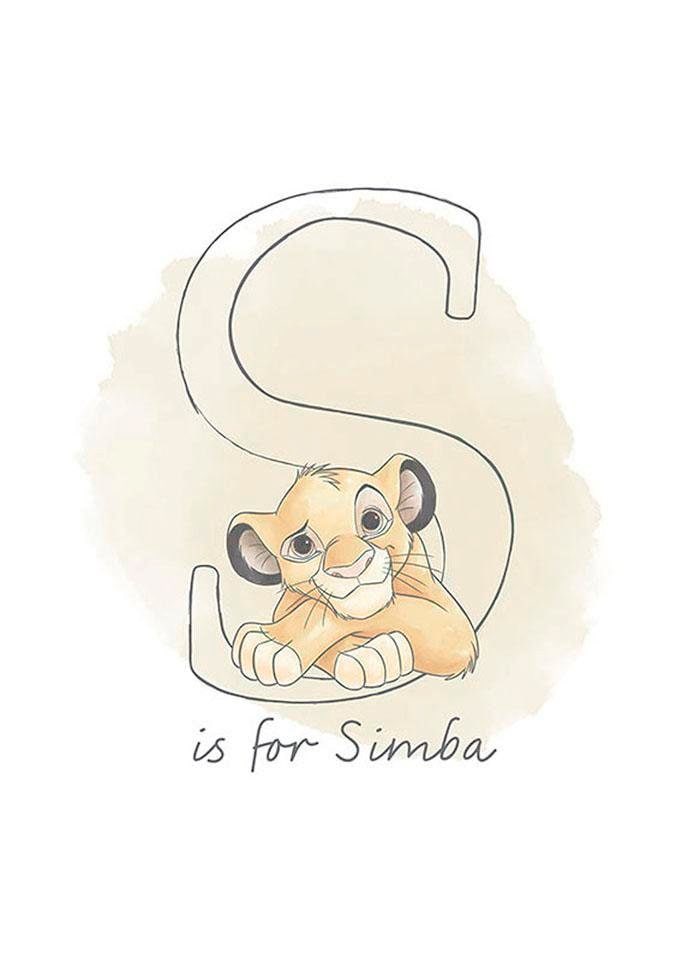 Komar Bild "S like Simba", Disney, (1 St.), Wandbild zur Dekoration im Kind günstig online kaufen