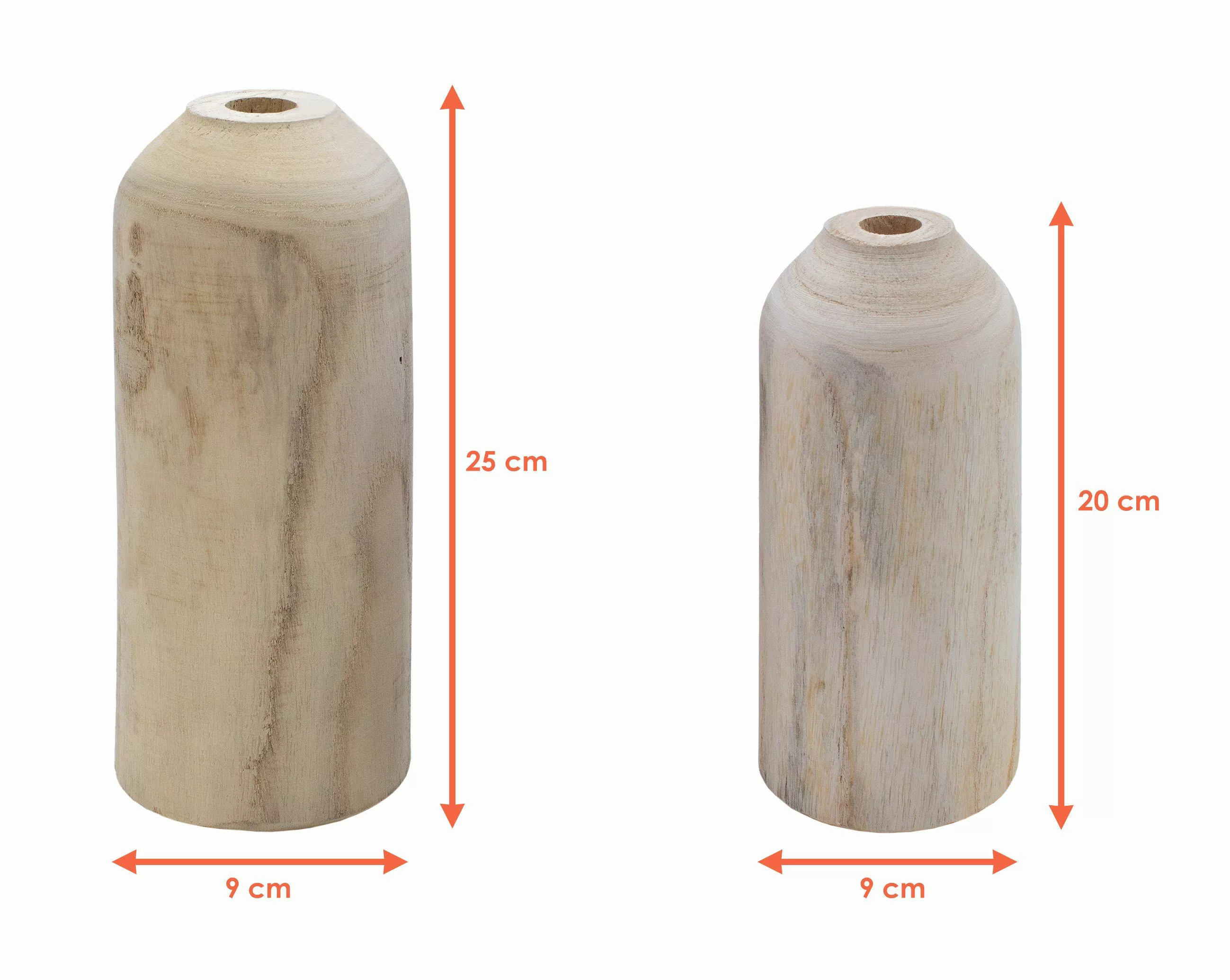 Spetebo Dekovase Holz Blumenvase 2er Set günstig online kaufen