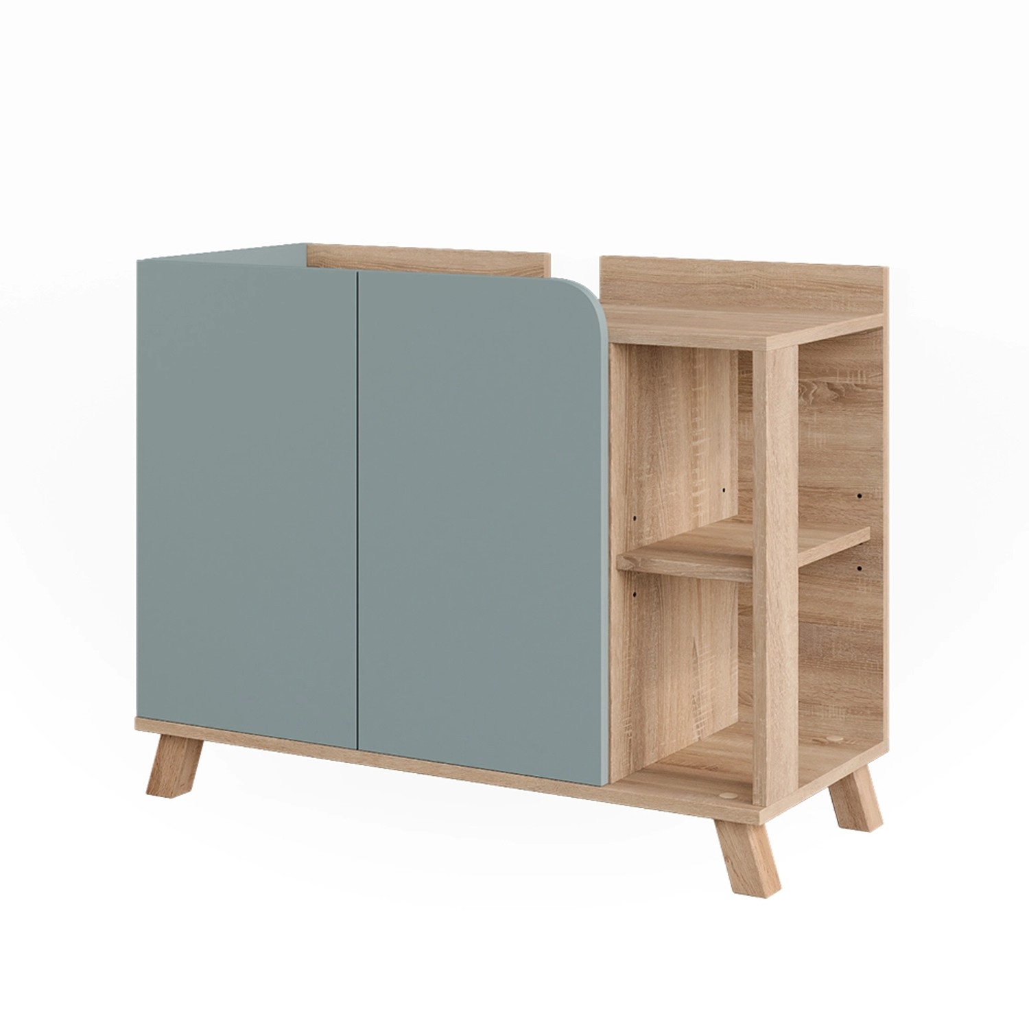 Vicco Waschbeckenunterschrank Karen Sonoma/Blau 80 x 65 cm mit 2 Türen günstig online kaufen