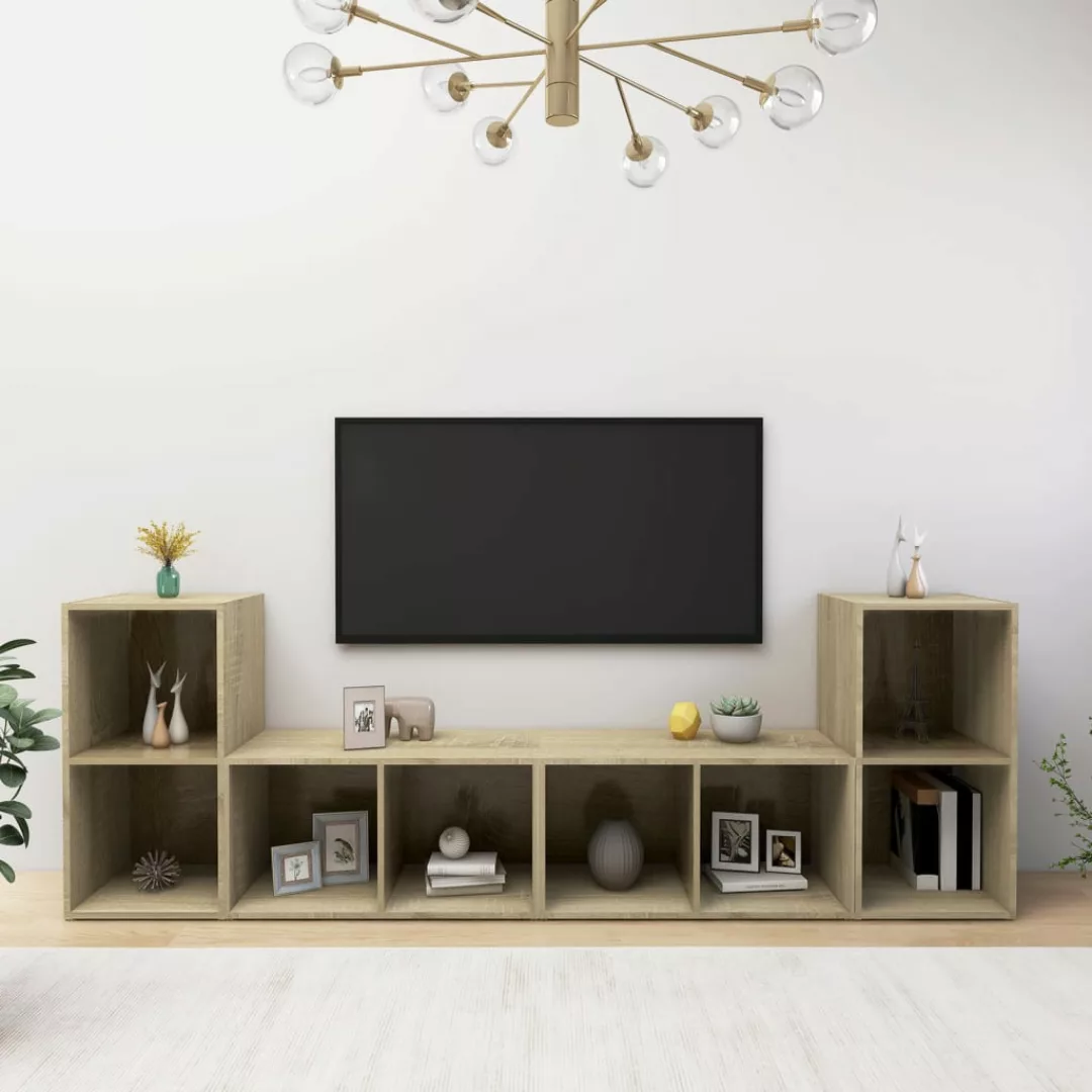 Tv-schrenke 4 Stk. Sonoma-eiche 72x35x36,5 Cm Spanplatte günstig online kaufen