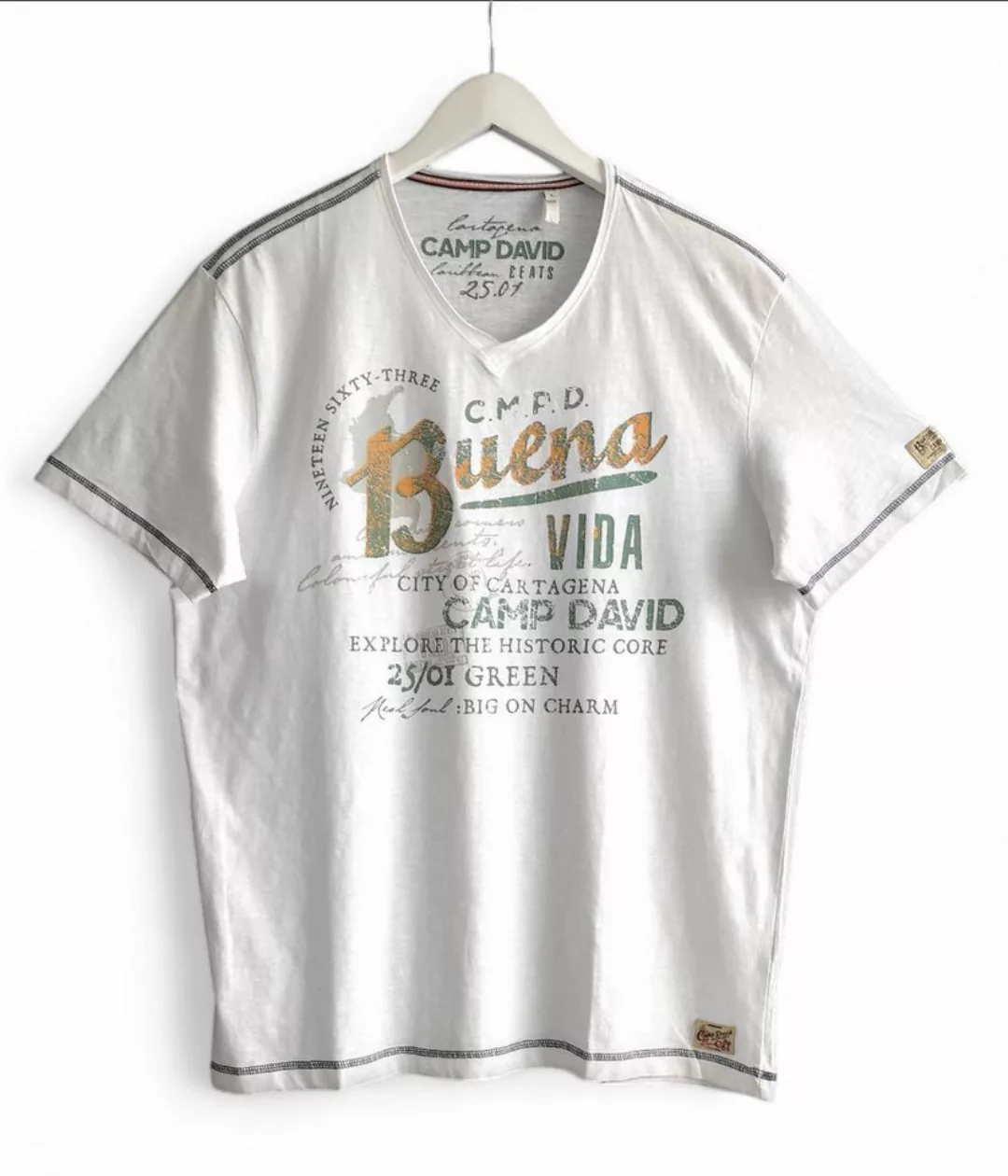 CAMP DAVID T-Shirt mit Vintage Print günstig online kaufen