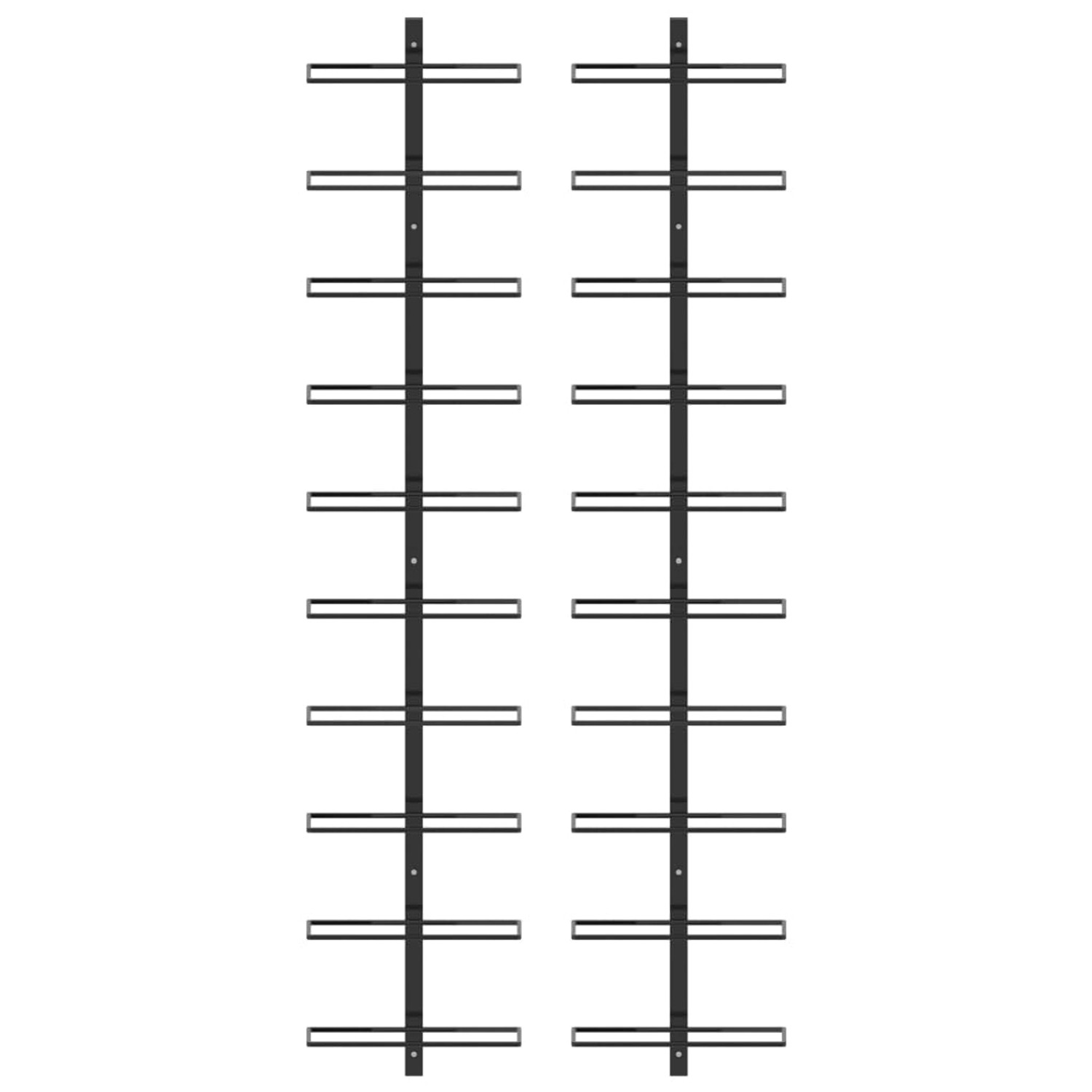 VidaXL Wand-Weinregale für 20 Flaschen 2 Stk. Schwarz Metall günstig online kaufen