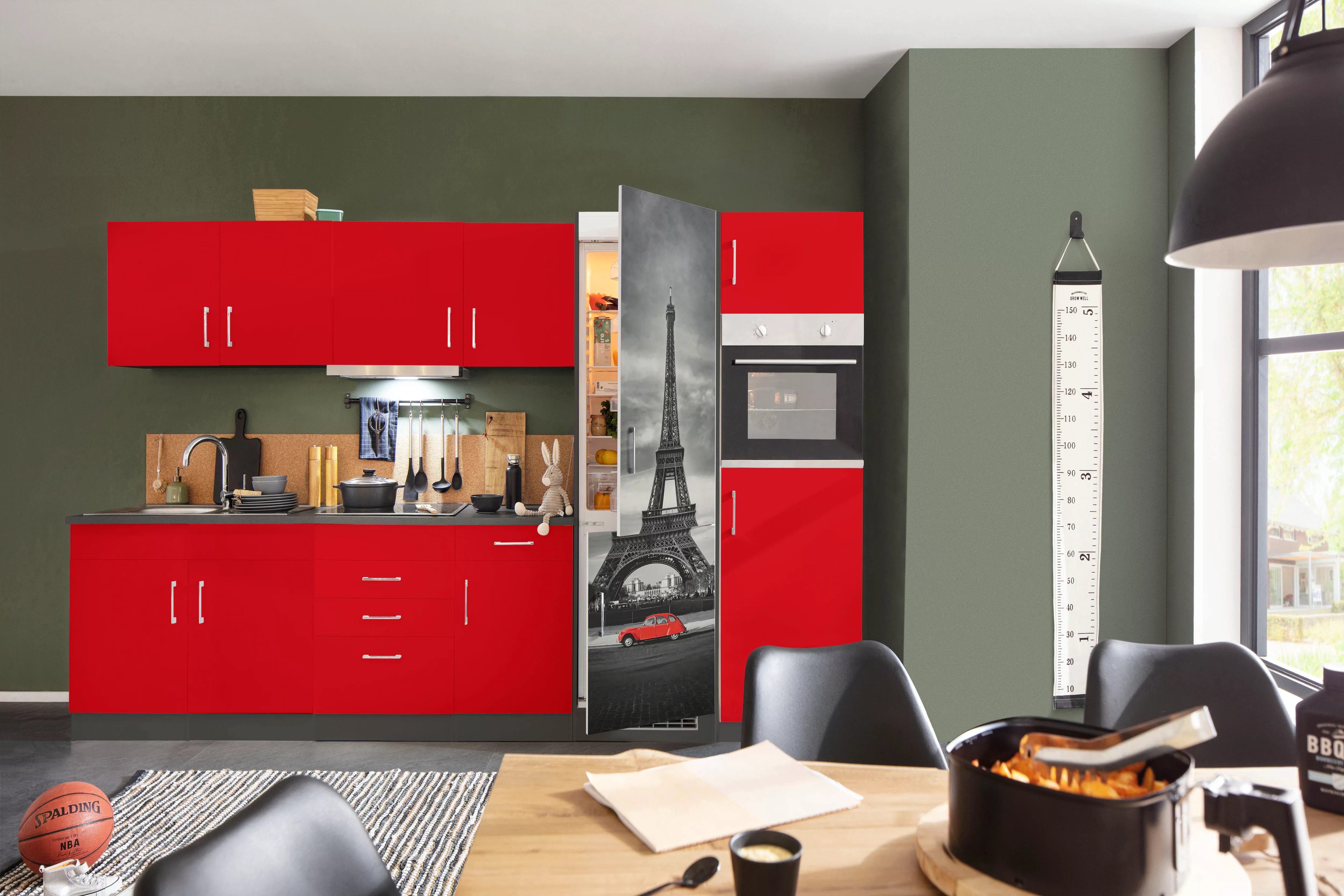 HELD MÖBEL Küchenzeile "Paris", Breite 330 cm, mit großer Kühl-Gefrierkombi günstig online kaufen