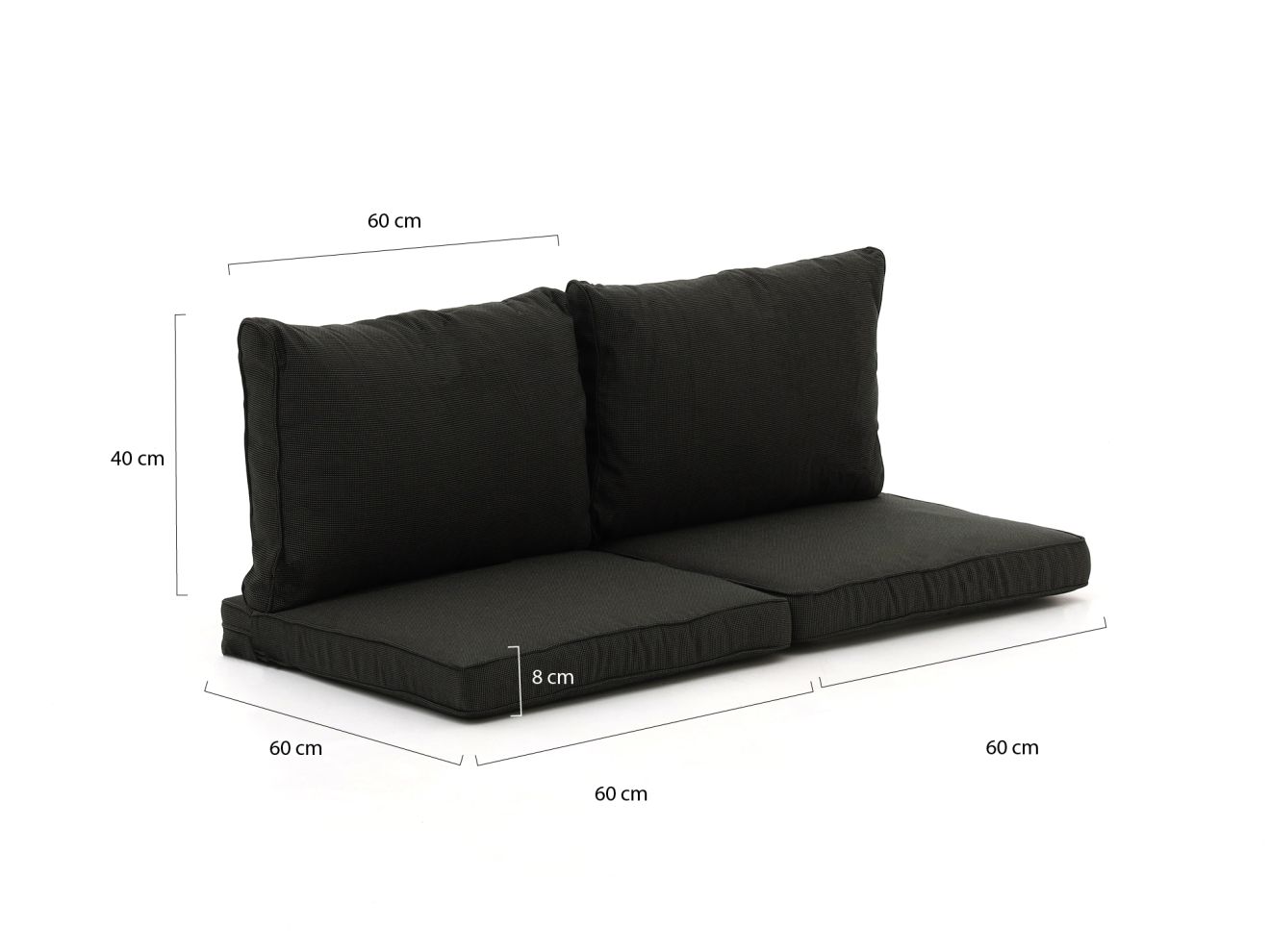 Madison Lounge Palettenkissen Set 120x60 cm 4-teilig günstig online kaufen