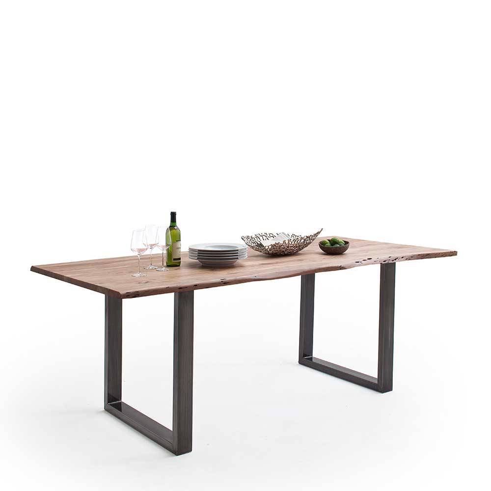 Massivholztisch Esstisch aus Akazie Massivholz und Metall günstig online kaufen