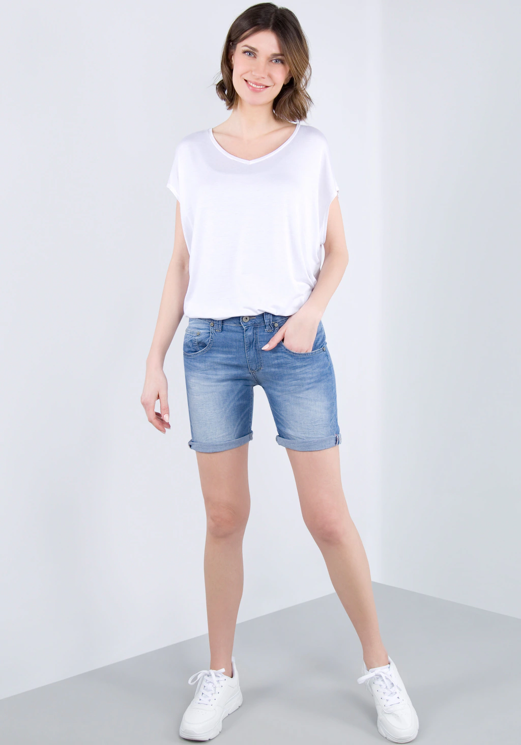 Please Jeans Shorts, in leichter Denim-Qualität - Slim Fit günstig online kaufen