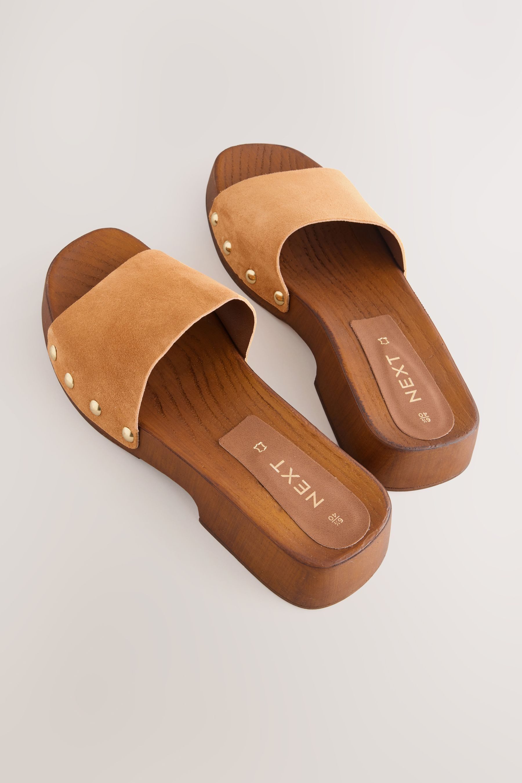 Next Zehenfreie Clog-Sandalen mit Nieten Clog günstig online kaufen