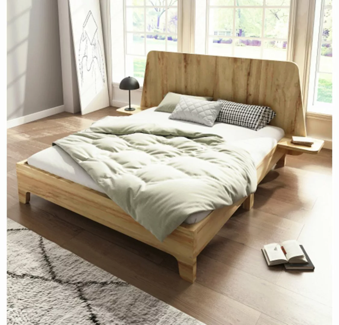 XDeer Holzbett Holzbett,Massivholzbett 140x200cm, Doppelbett Bettgestell mi günstig online kaufen