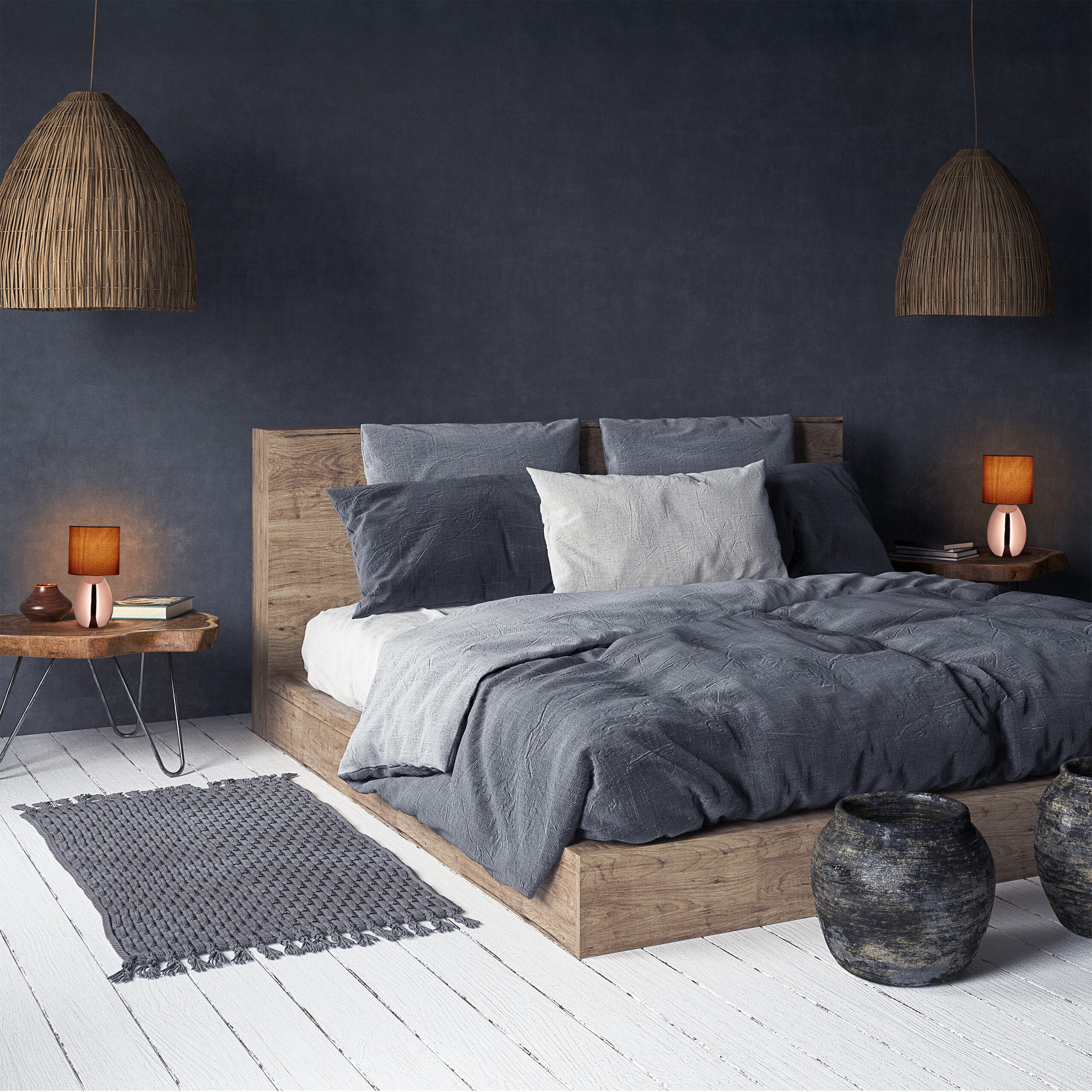 relaxdays Nachttischlampe 2er Set, Ein-/Ausschalter, Ohne günstig online kaufen