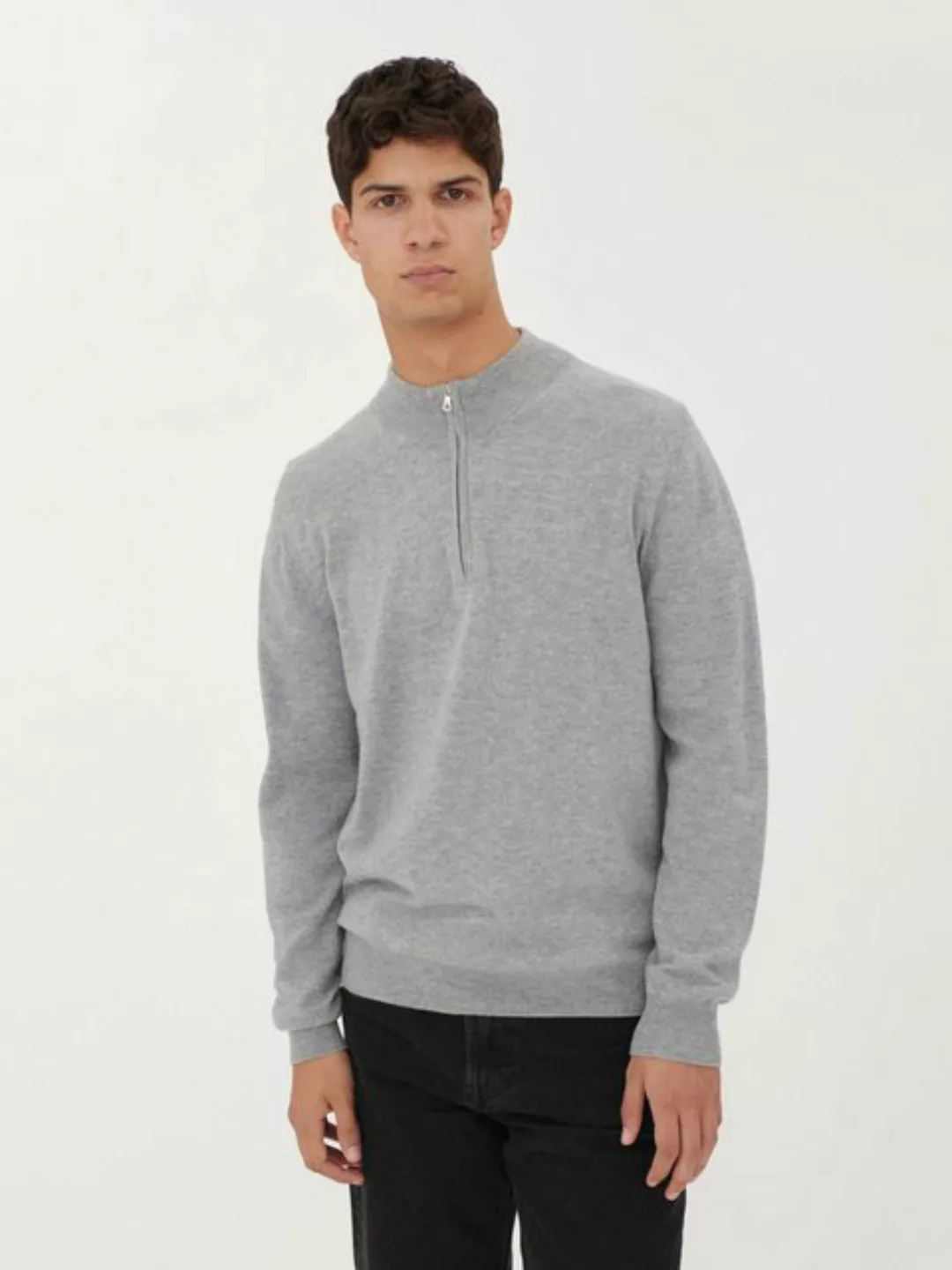 GOBI Cashmere Polokragenpullover Kaschmirpullover mit Halbreißverschluss günstig online kaufen