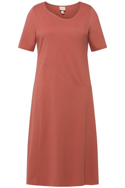 Ulla Popken Sommerkleid Jerseykleid Quernaht Halbarm Biobaumwolle günstig online kaufen