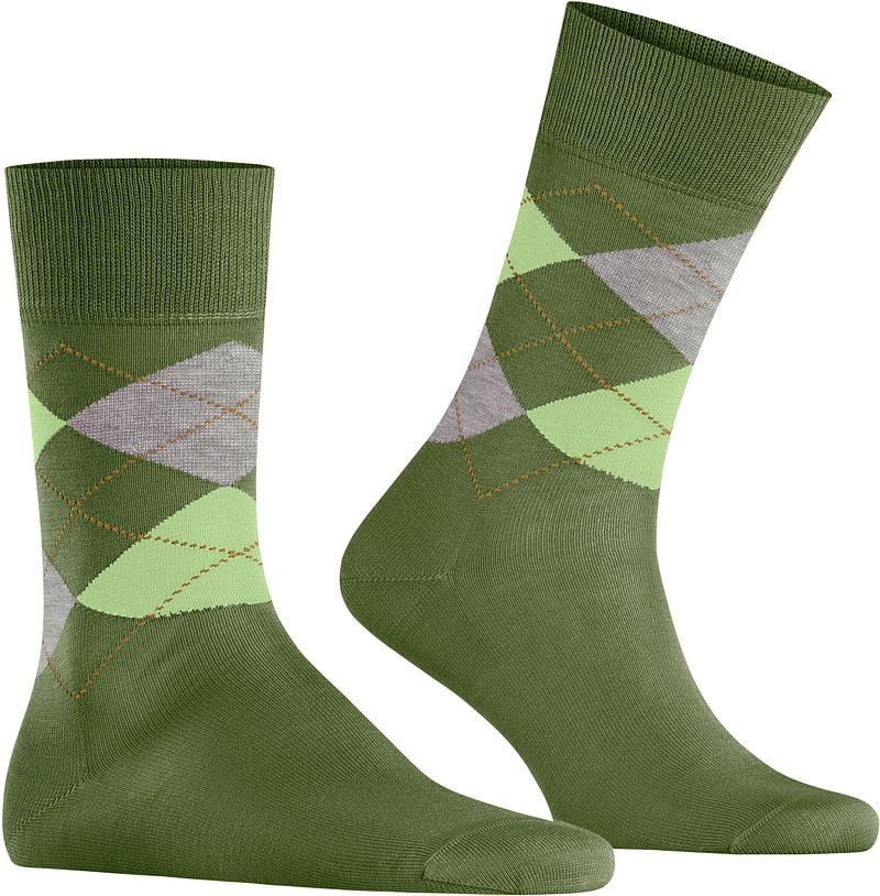 Burlington Manchester Socken Kariert Grün 7132 - Größe 40-46 günstig online kaufen