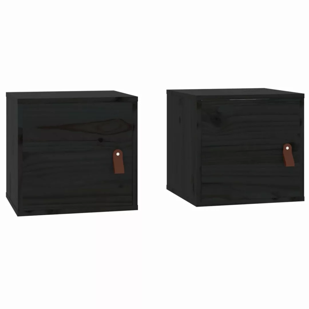 Vidaxl Wandschränke 2 Stk. Schwarz 31,5x30x30 Cm Massivholz Kiefer günstig online kaufen