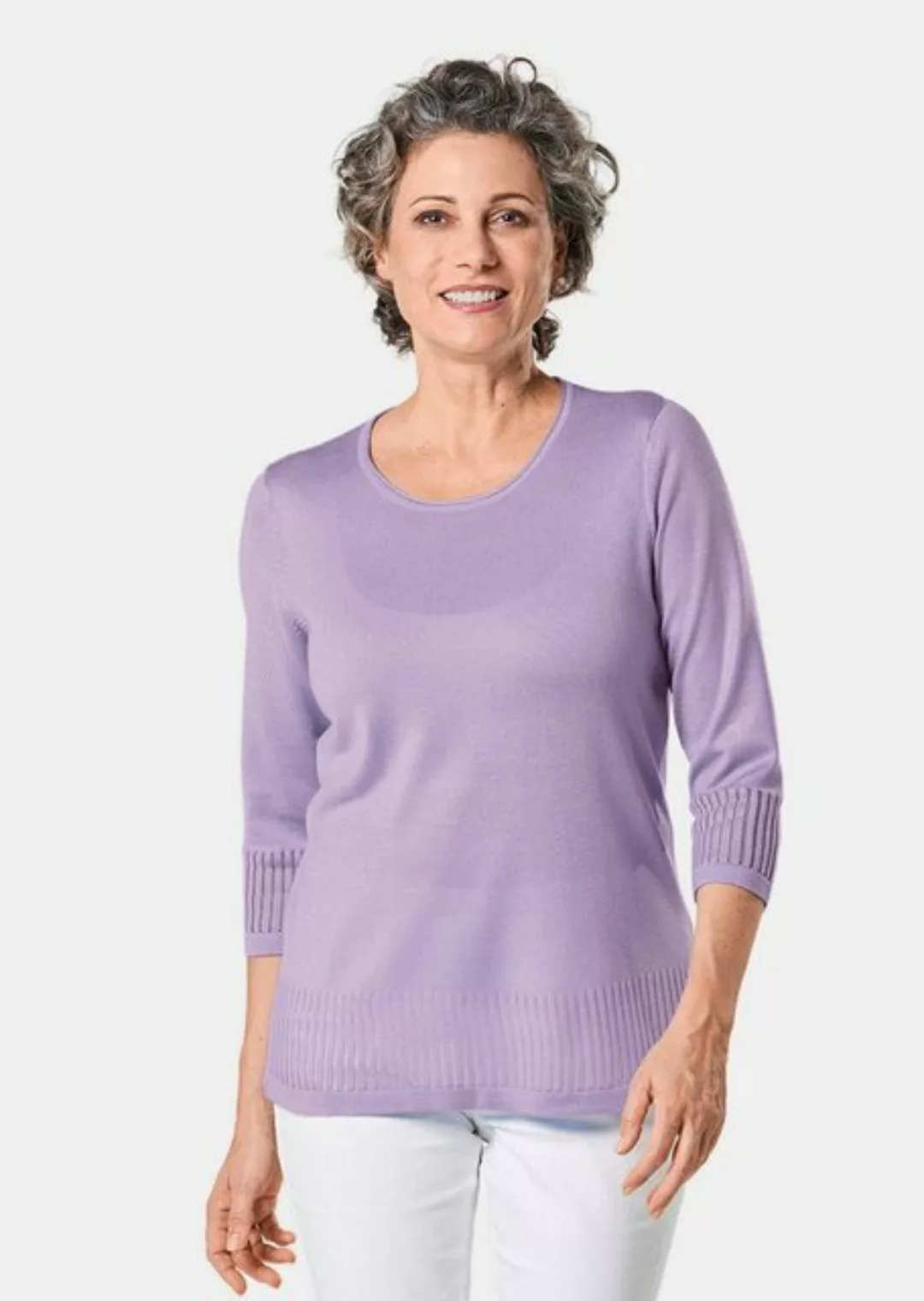 GOLDNER 3/4 Arm-Pullover Gepflegter Ajour-Pullover mit femininen Durchbrüch günstig online kaufen