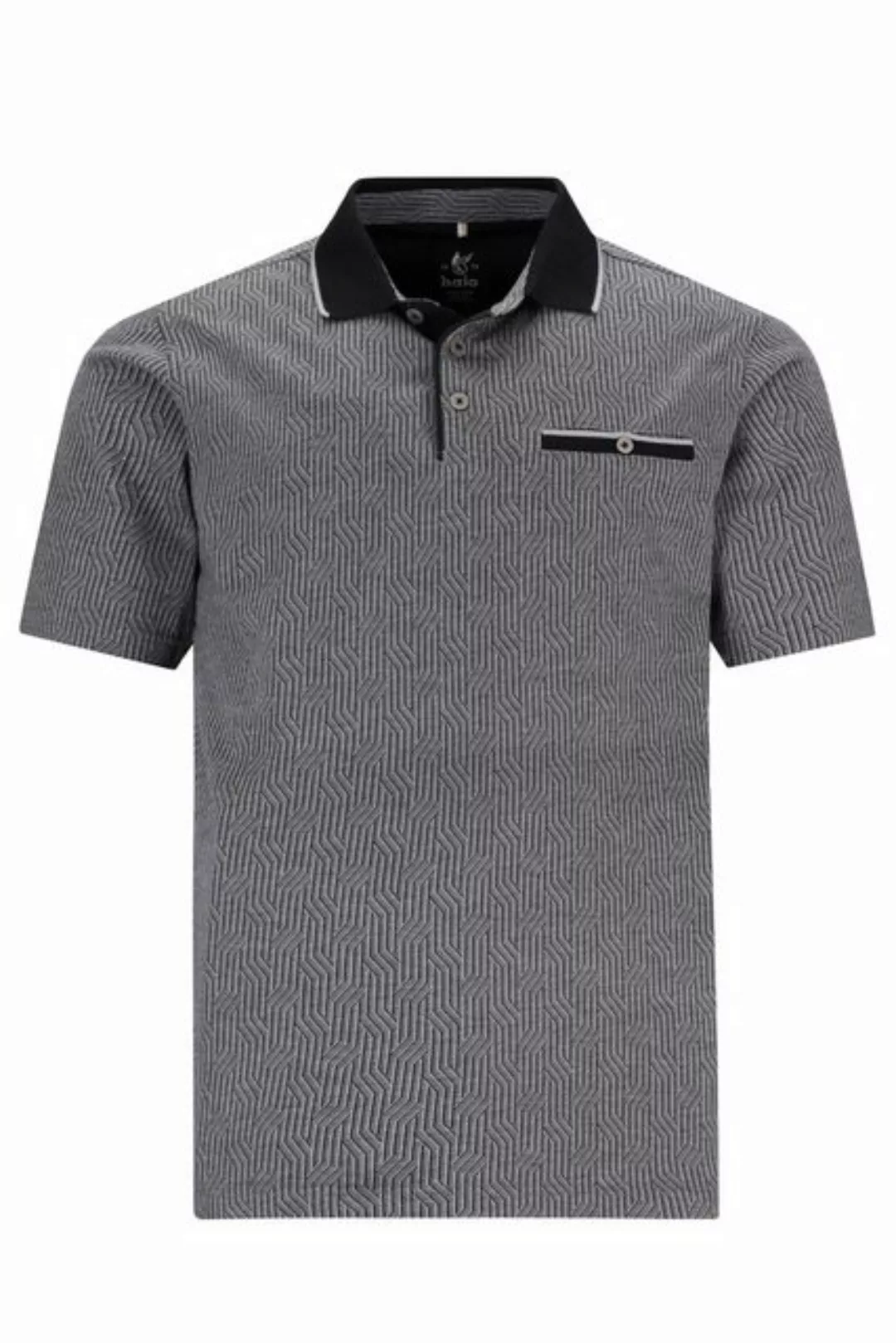 Hajo Poloshirt H Poloshirt Stay FreshJacquard Längsoptik schwarz günstig online kaufen