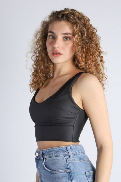 Kutaf Blusentop Strappy-Leder-Crop günstig online kaufen