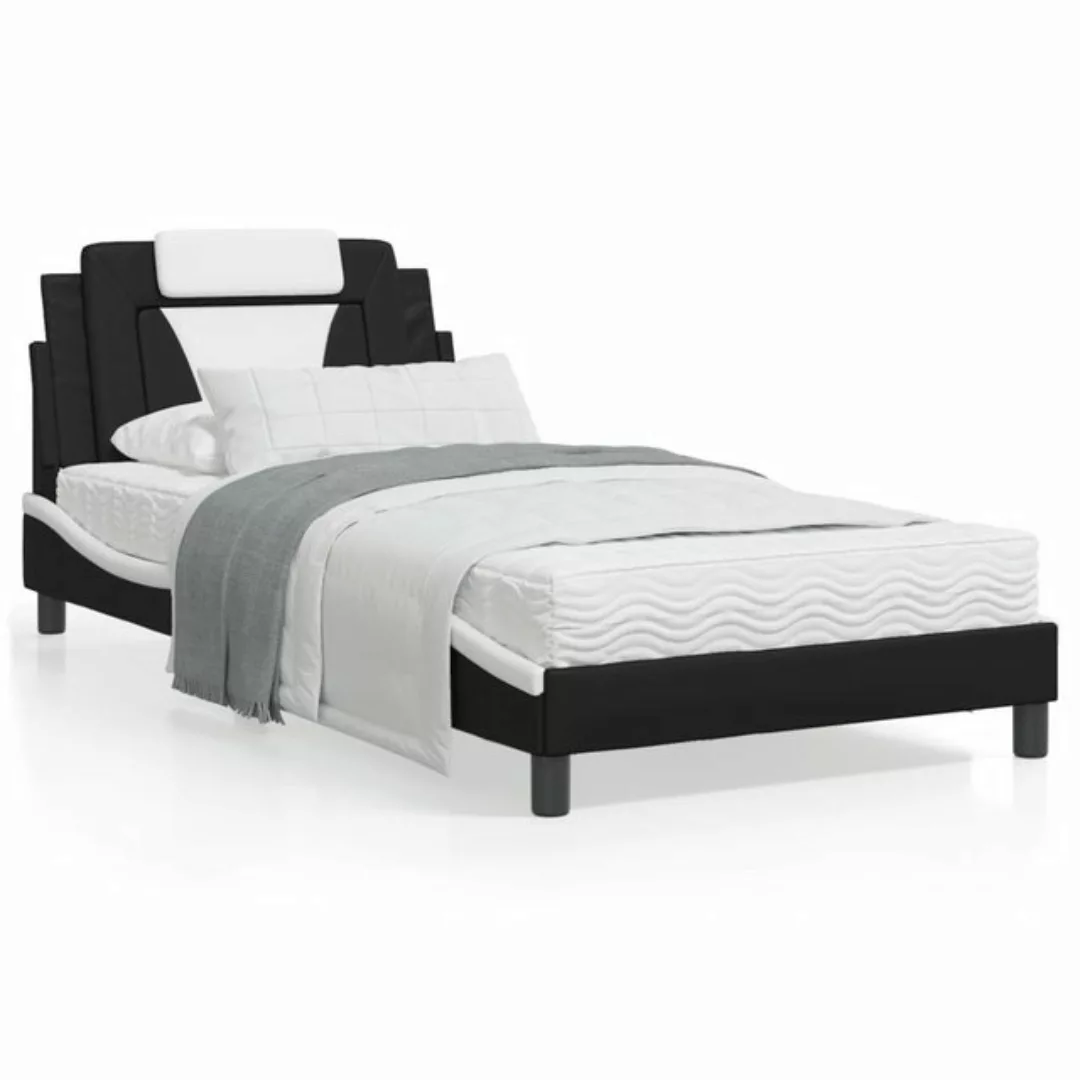 vidaXL Bett Bettgestell mit Kopfteil Schwarz 90x190 cm Kunstleder günstig online kaufen